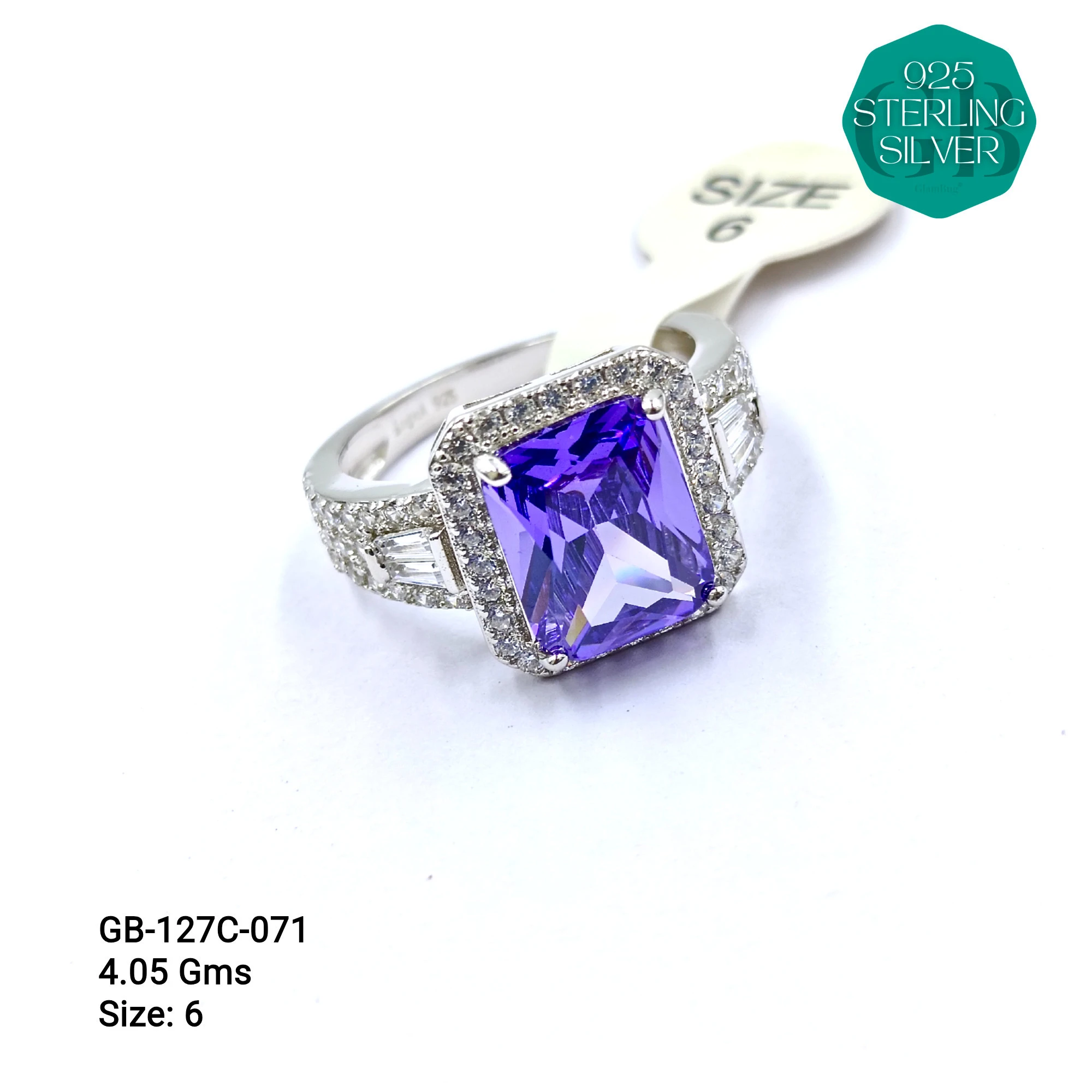 LUXURY - PREMIUM RINGS C - Premium 925 Silver Jewellery - SKU: GB-127C-071 - Hyderabad Silver Importers