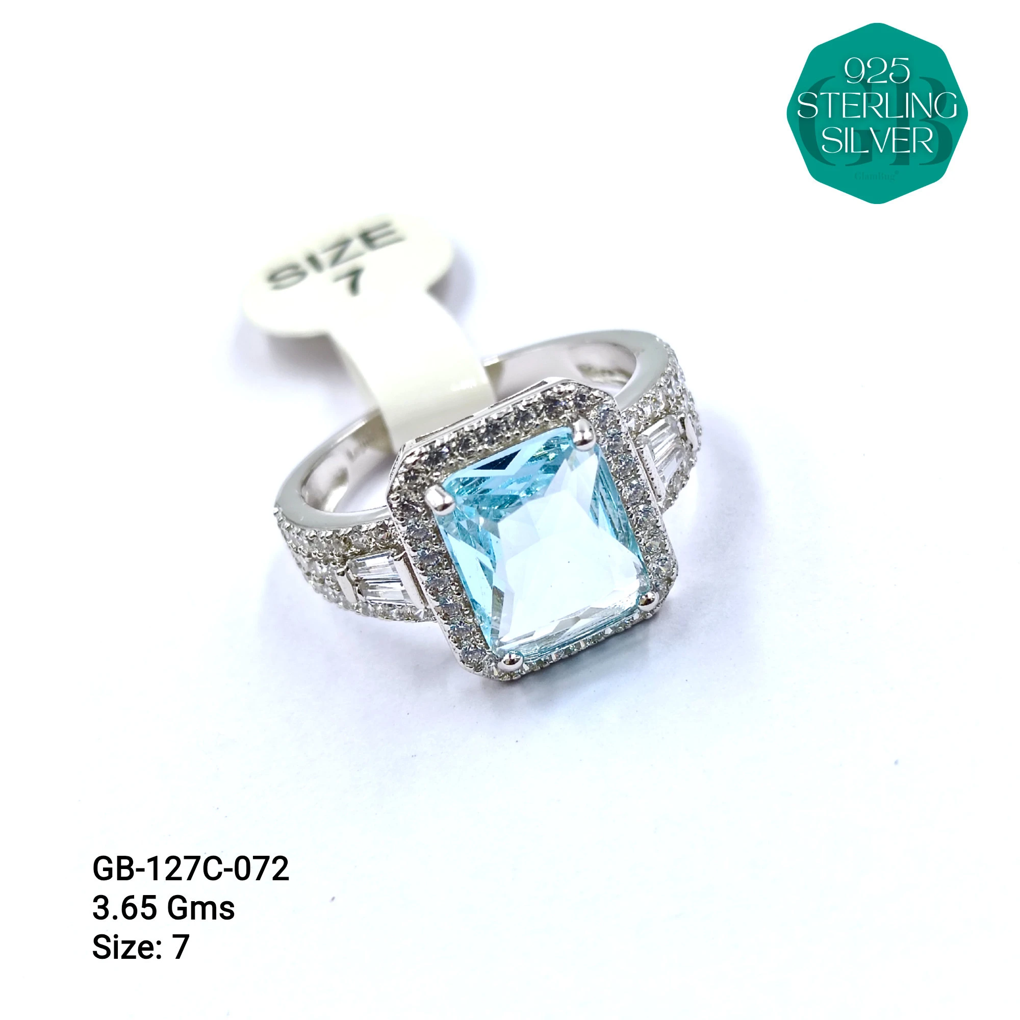 LUXURY - PREMIUM RINGS C - Premium 925 Silver Jewellery - SKU: GB-127C-072 - Hyderabad Silver Importers