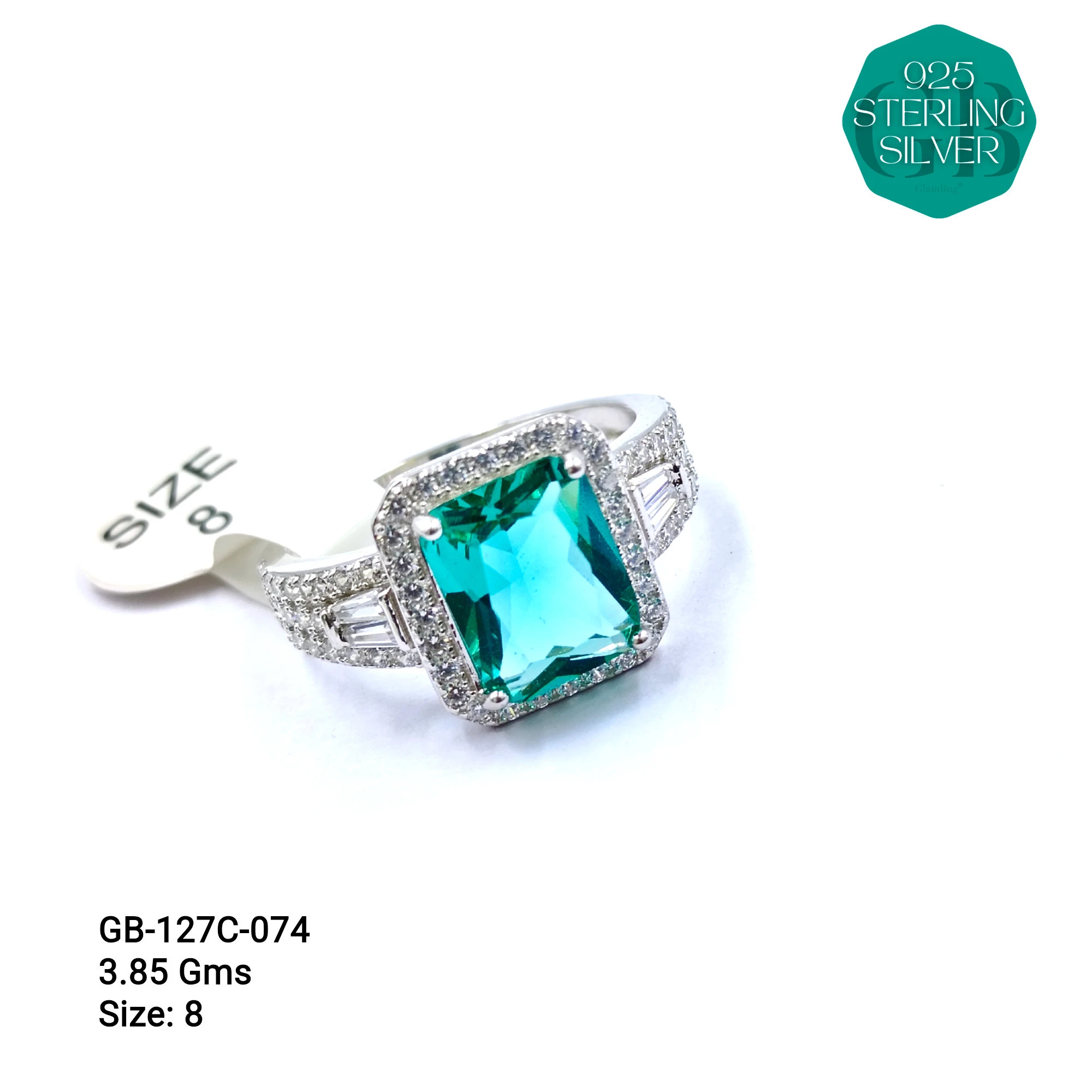 LUXURY - PREMIUM RINGS C - Premium 925 Silver Jewellery - SKU: GB-127C-074 - Hyderabad Silver Importers