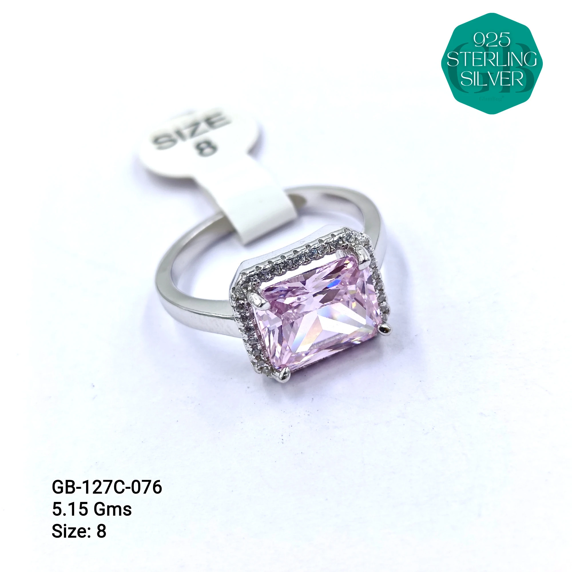 LUXURY - PREMIUM RINGS C - Premium 925 Silver Jewellery - SKU: GB-127C-076 - Hyderabad Silver Importers