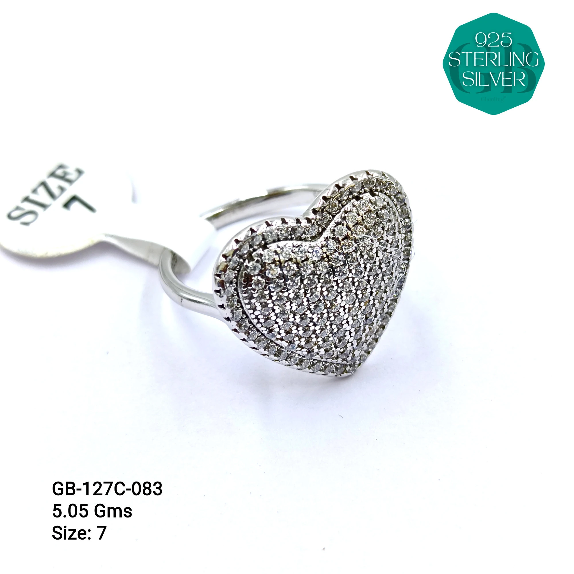 LUXURY - PREMIUM RINGS C - Premium 925 Silver Jewellery - SKU: GB-127C-083 - Hyderabad Silver Importers