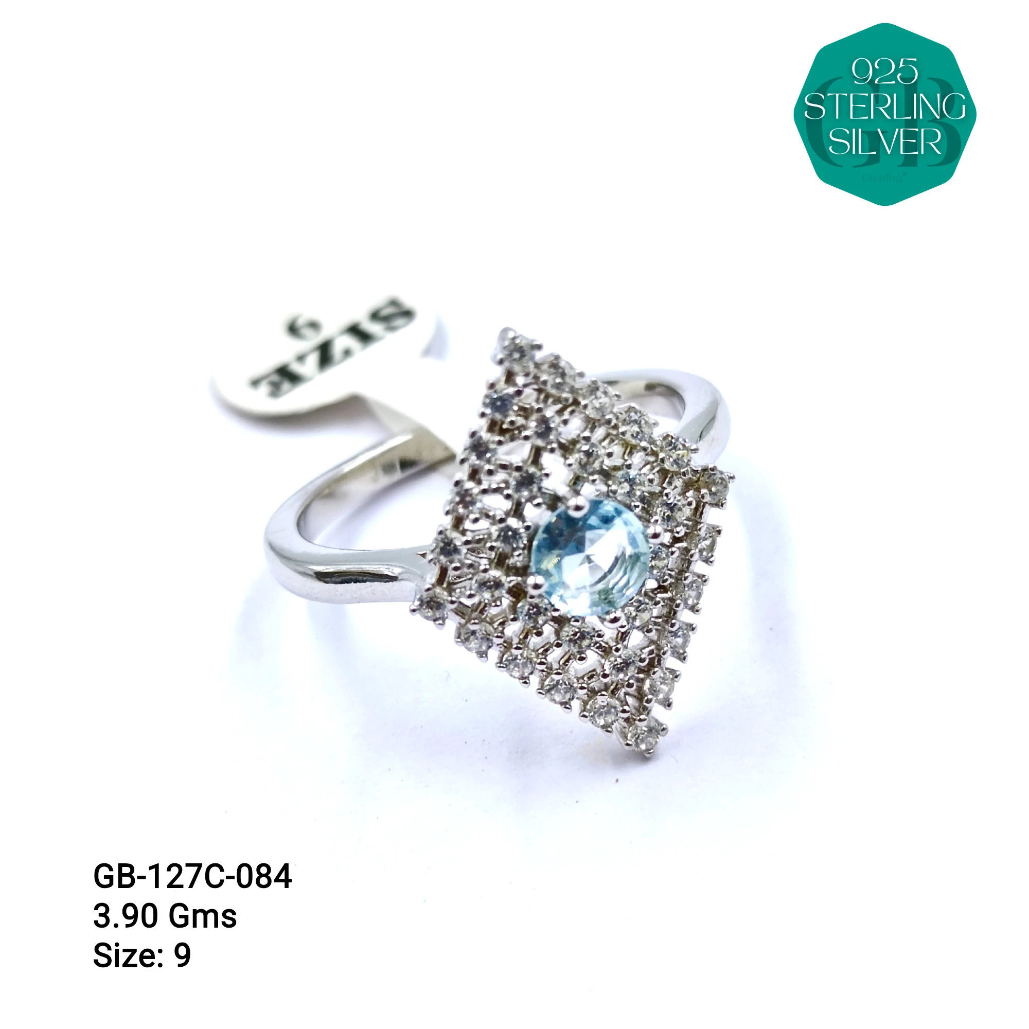 LUXURY - PREMIUM RINGS C - Premium 925 Silver Jewellery - SKU: GB-127C-084 - Hyderabad Silver Importers