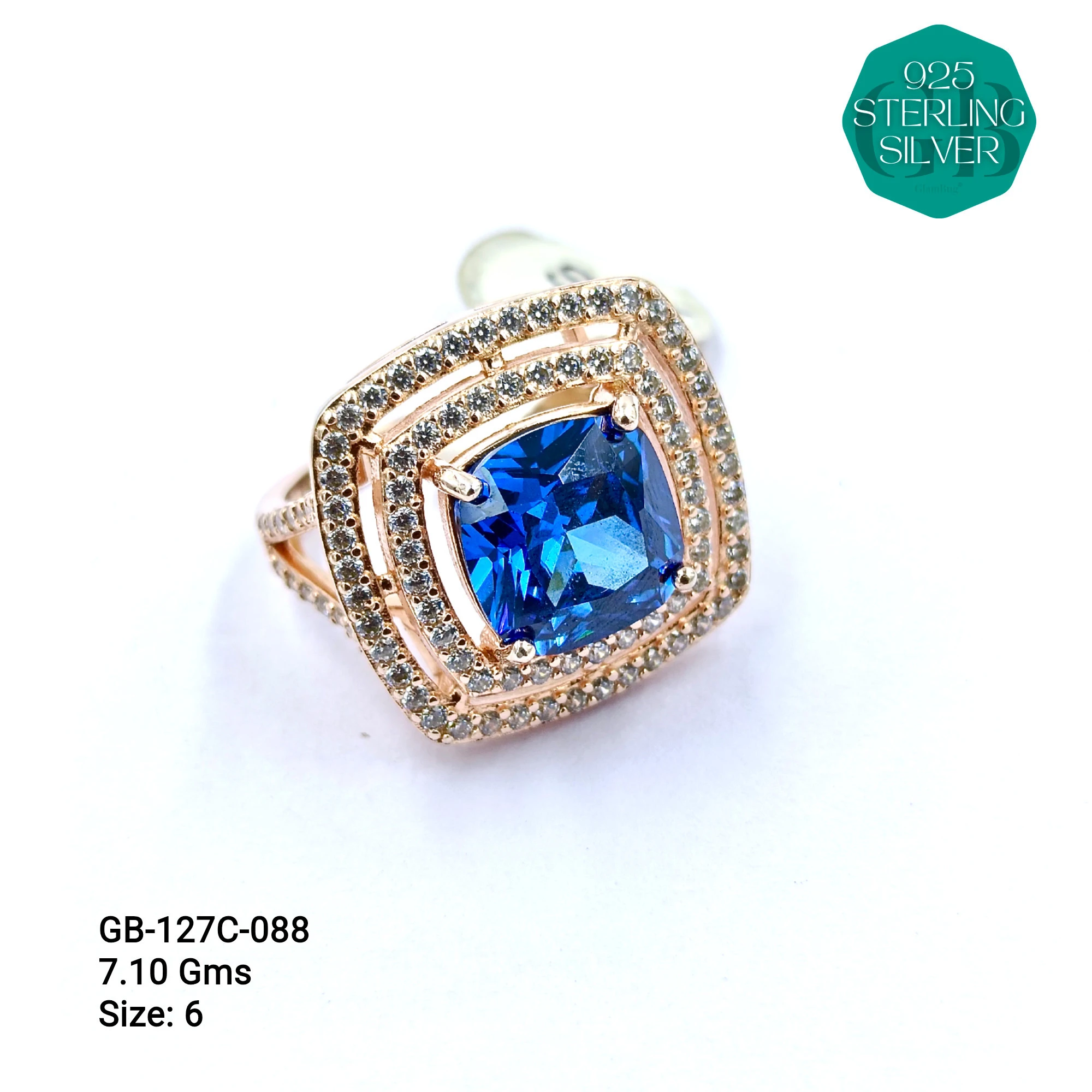 LUXURY - PREMIUM RINGS C - Premium 925 Silver Jewellery - SKU: GB-127C-088 - Hyderabad Silver Importers