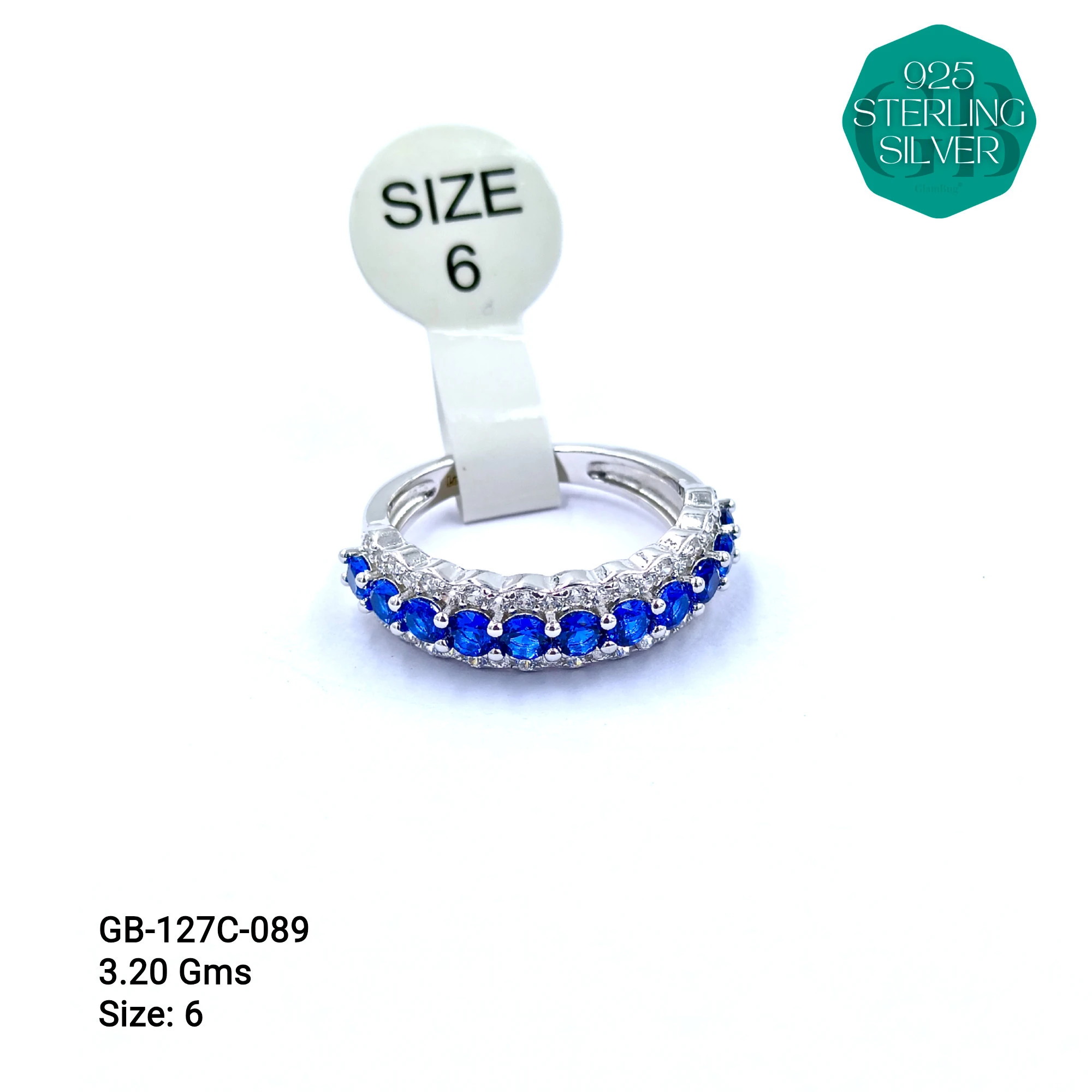 LUXURY - PREMIUM RINGS C - Premium 925 Silver Jewellery - SKU: GB-127C-089 - Hyderabad Silver Importers