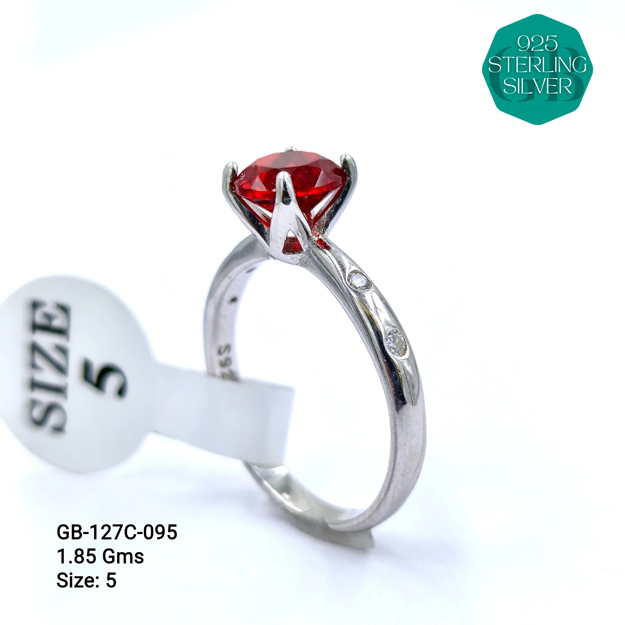 LUXURY - PREMIUM RINGS C - Premium 925 Silver Jewellery - SKU: GB-127C-095 - Hyderabad Silver Importers
