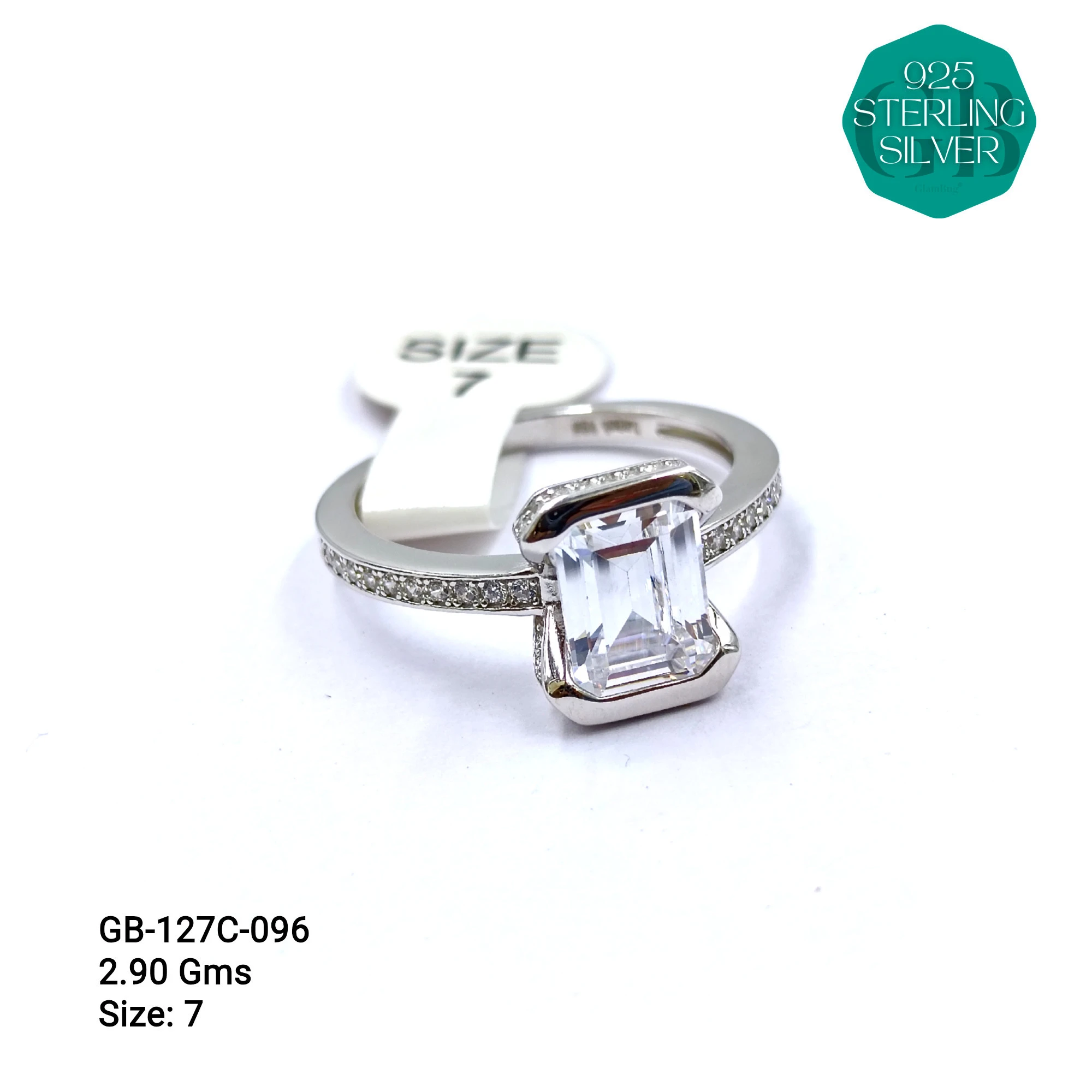 LUXURY - PREMIUM RINGS C - Premium 925 Silver Jewellery - SKU: GB-127C-096 - Hyderabad Silver Importers