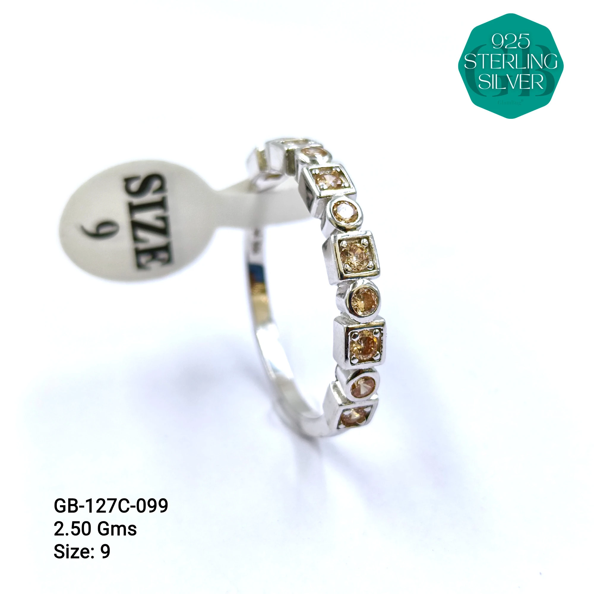 LUXURY - PREMIUM RINGS C - Premium 925 Silver Jewellery - SKU: GB-127C-099 - Hyderabad Silver Importers