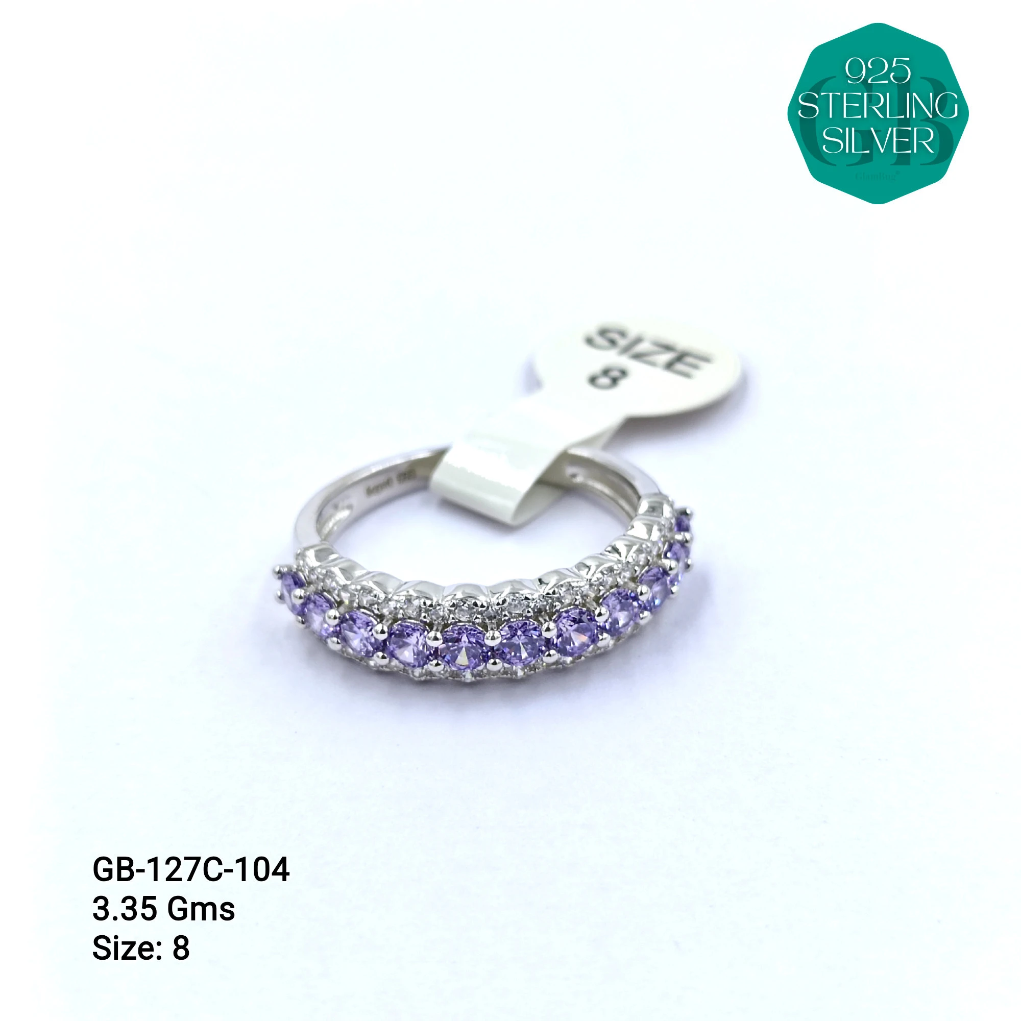 LUXURY - PREMIUM RINGS C - Premium 925 Silver Jewellery - SKU: GB-127C-104 - Hyderabad Silver Importers