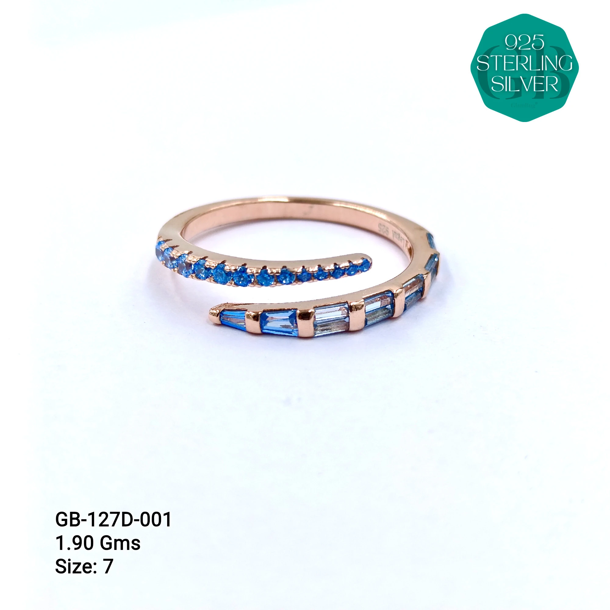 LUXURY - PREMIUM RINGS D - Premium 925 Silver Jewellery - SKU: GB-127D-001 - Hyderabad Silver Importers