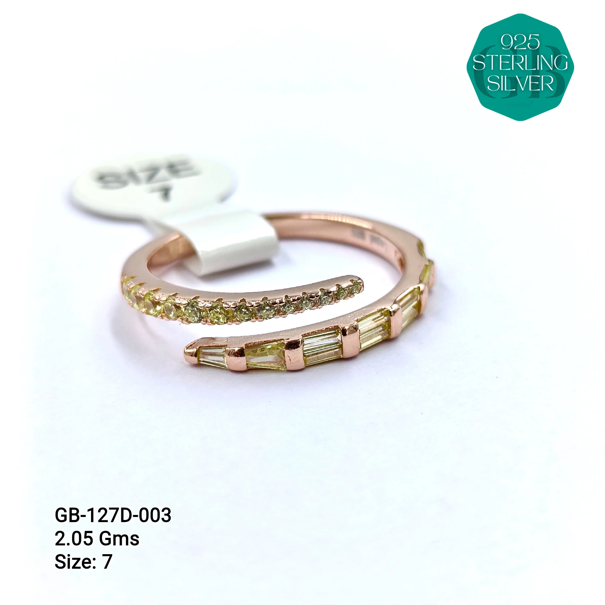 LUXURY - PREMIUM RINGS D - Premium 925 Silver Jewellery - SKU: GB-127D-003 - Hyderabad Silver Importers