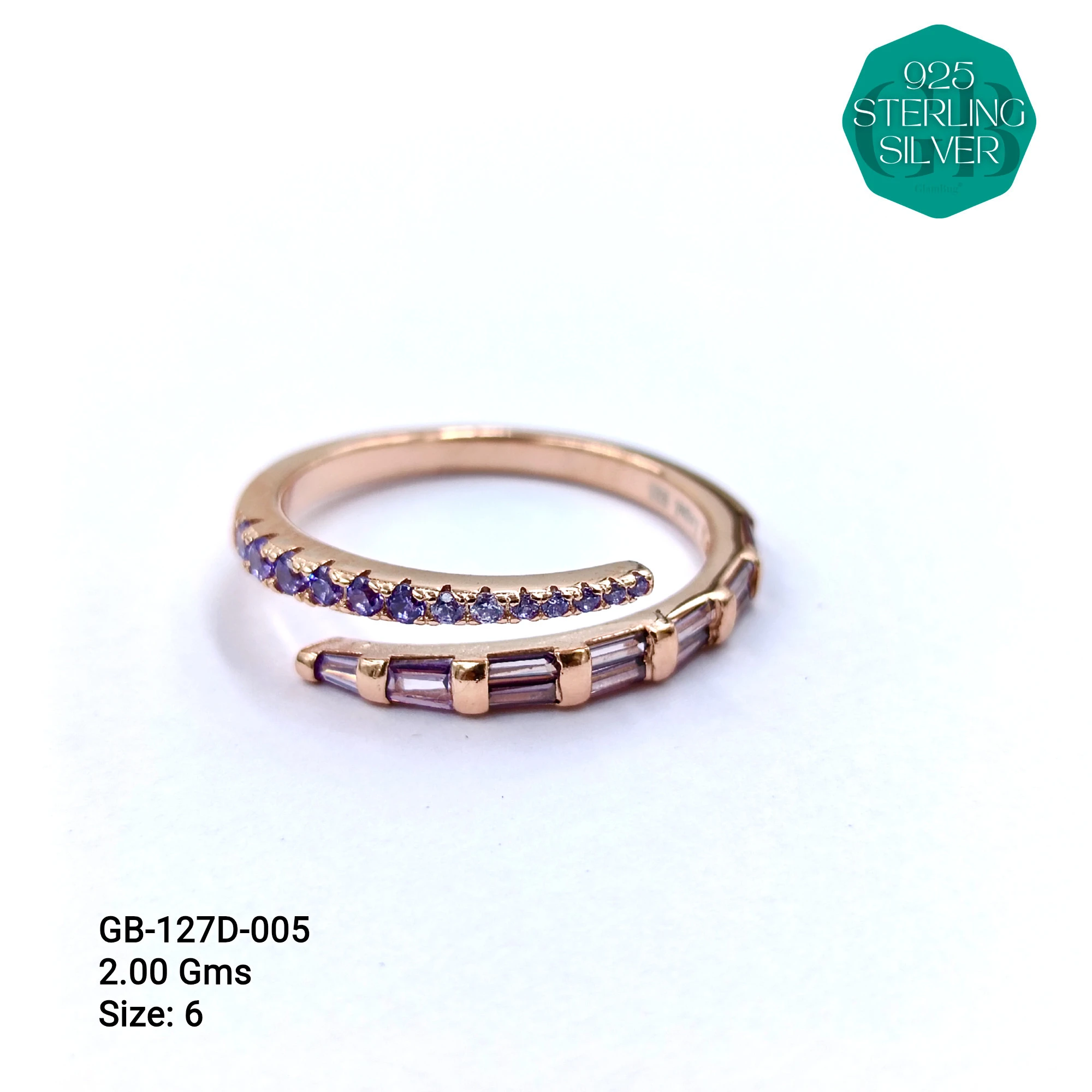 LUXURY - PREMIUM RINGS D - Premium 925 Silver Jewellery - SKU: GB-127D-005 - Hyderabad Silver Importers