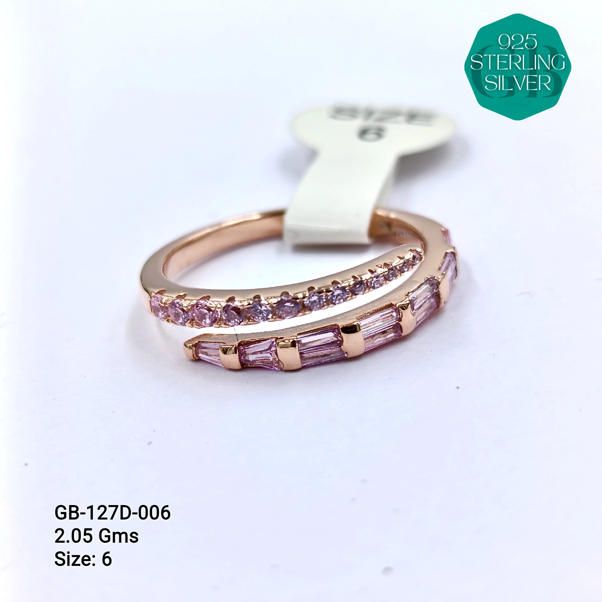 LUXURY - PREMIUM RINGS D - Premium 925 Silver Jewellery - SKU: GB-127D-006 - Hyderabad Silver Importers