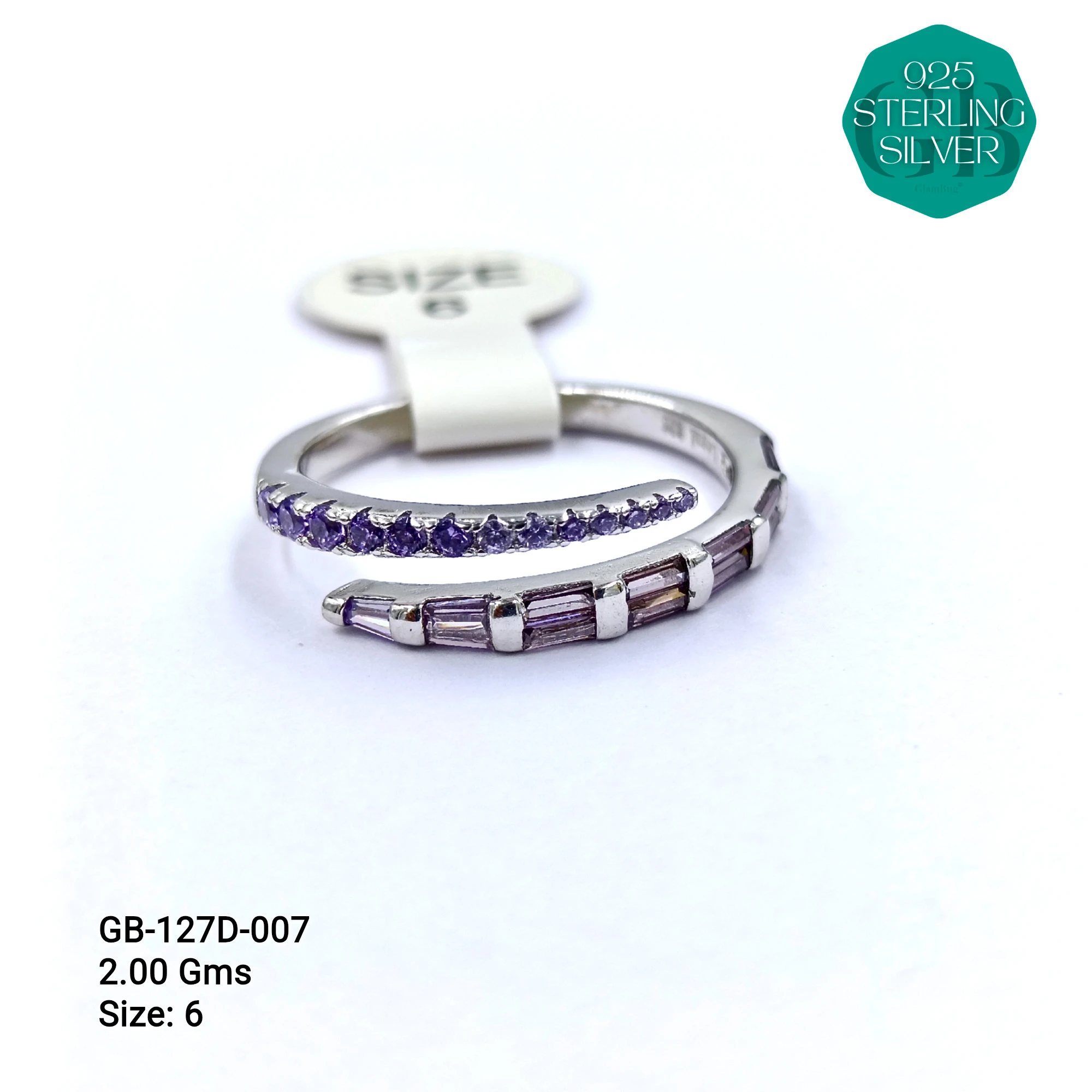 LUXURY - PREMIUM RINGS D - Premium 925 Silver Jewellery - SKU: GB-127D-007 - Hyderabad Silver Importers
