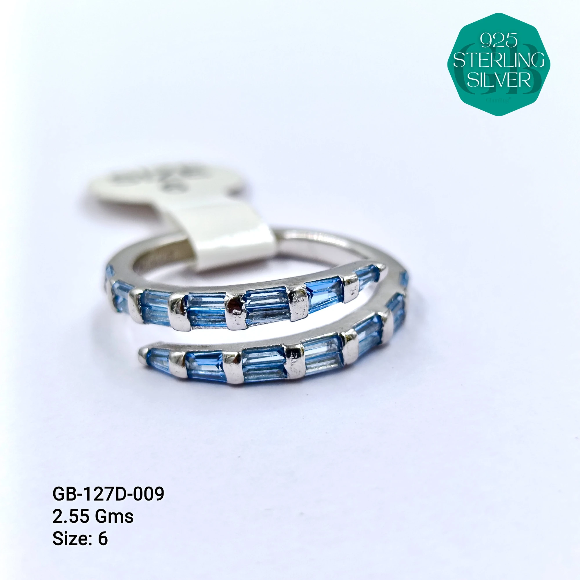 LUXURY - PREMIUM RINGS D - Premium 925 Silver Jewellery - SKU: GB-127D-009 - Hyderabad Silver Importers