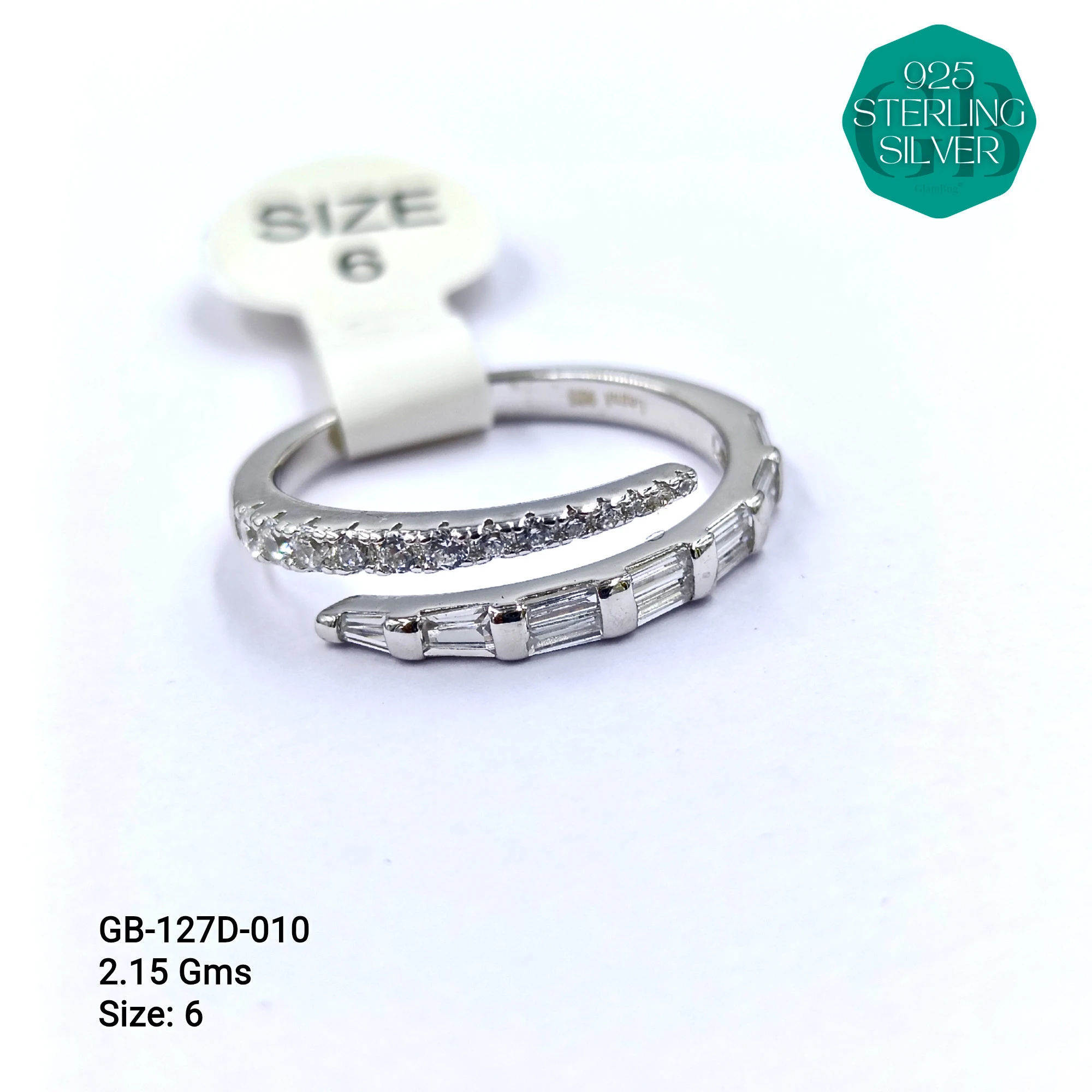 LUXURY - PREMIUM RINGS D - Premium 925 Silver Jewellery - SKU: GB-127D-010 - Hyderabad Silver Importers