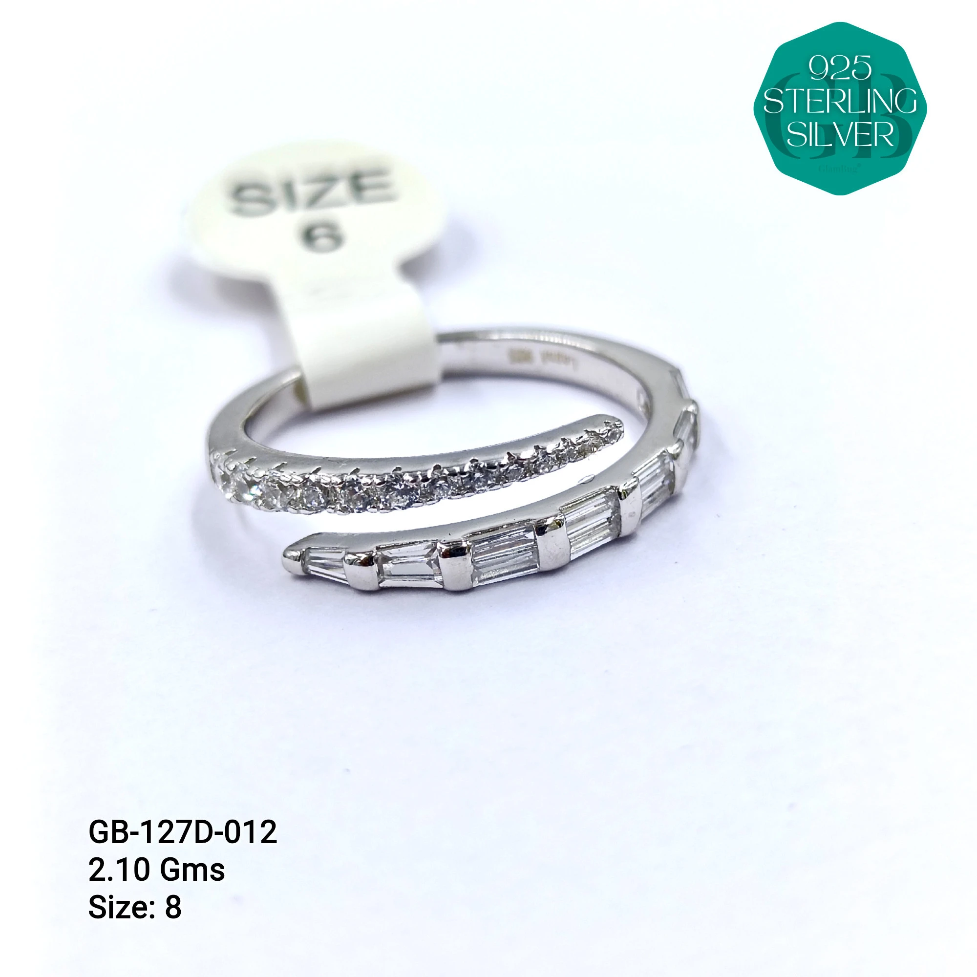LUXURY - PREMIUM RINGS D - Premium 925 Silver Jewellery - SKU: GB-127D-012 - Hyderabad Silver Importers