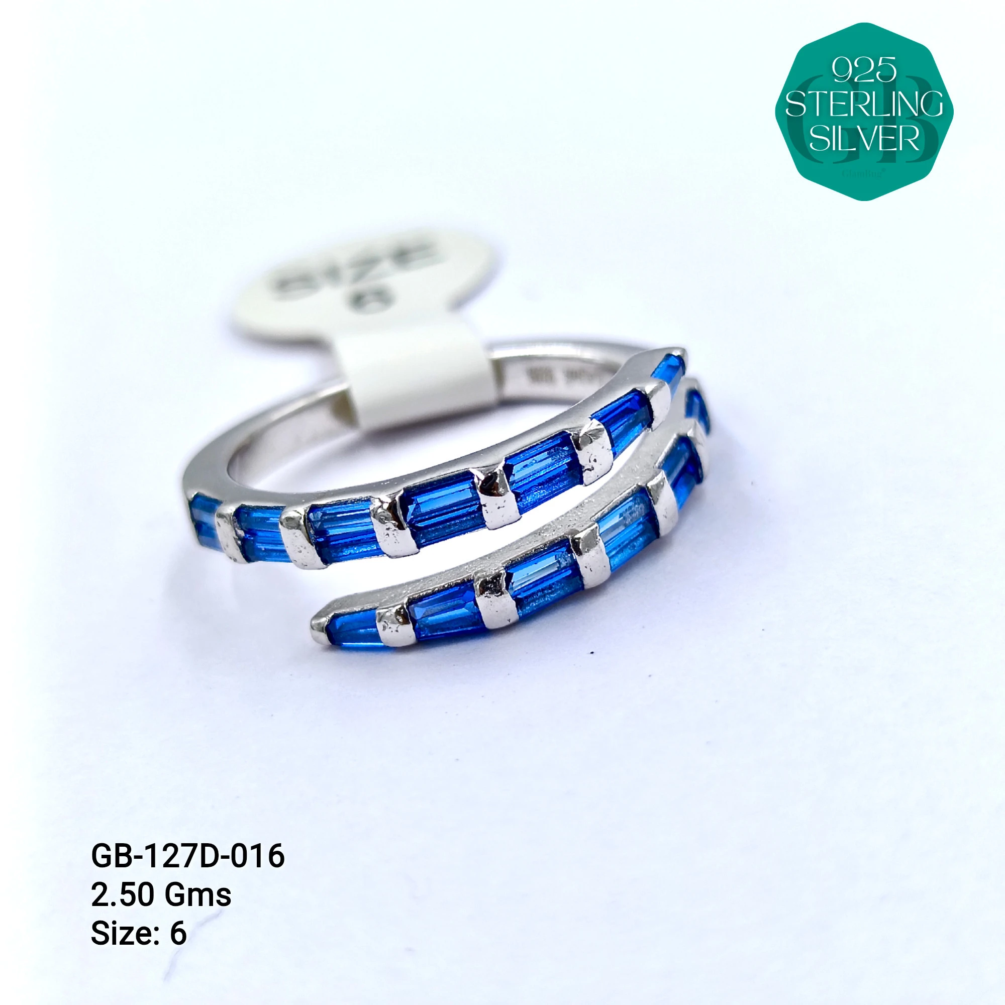 LUXURY - PREMIUM RINGS D - Premium 925 Silver Jewellery - SKU: GB-127D-016 - Hyderabad Silver Importers