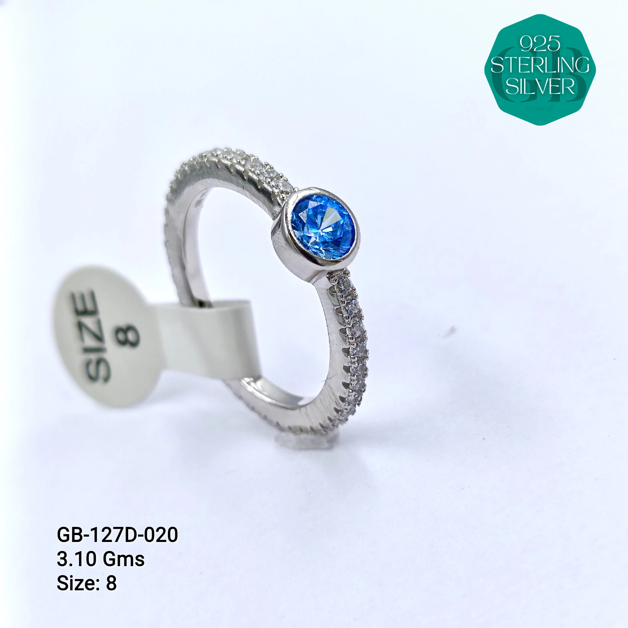 LUXURY - PREMIUM RINGS D - Premium 925 Silver Jewellery - SKU: GB-127D-020 - Hyderabad Silver Importers