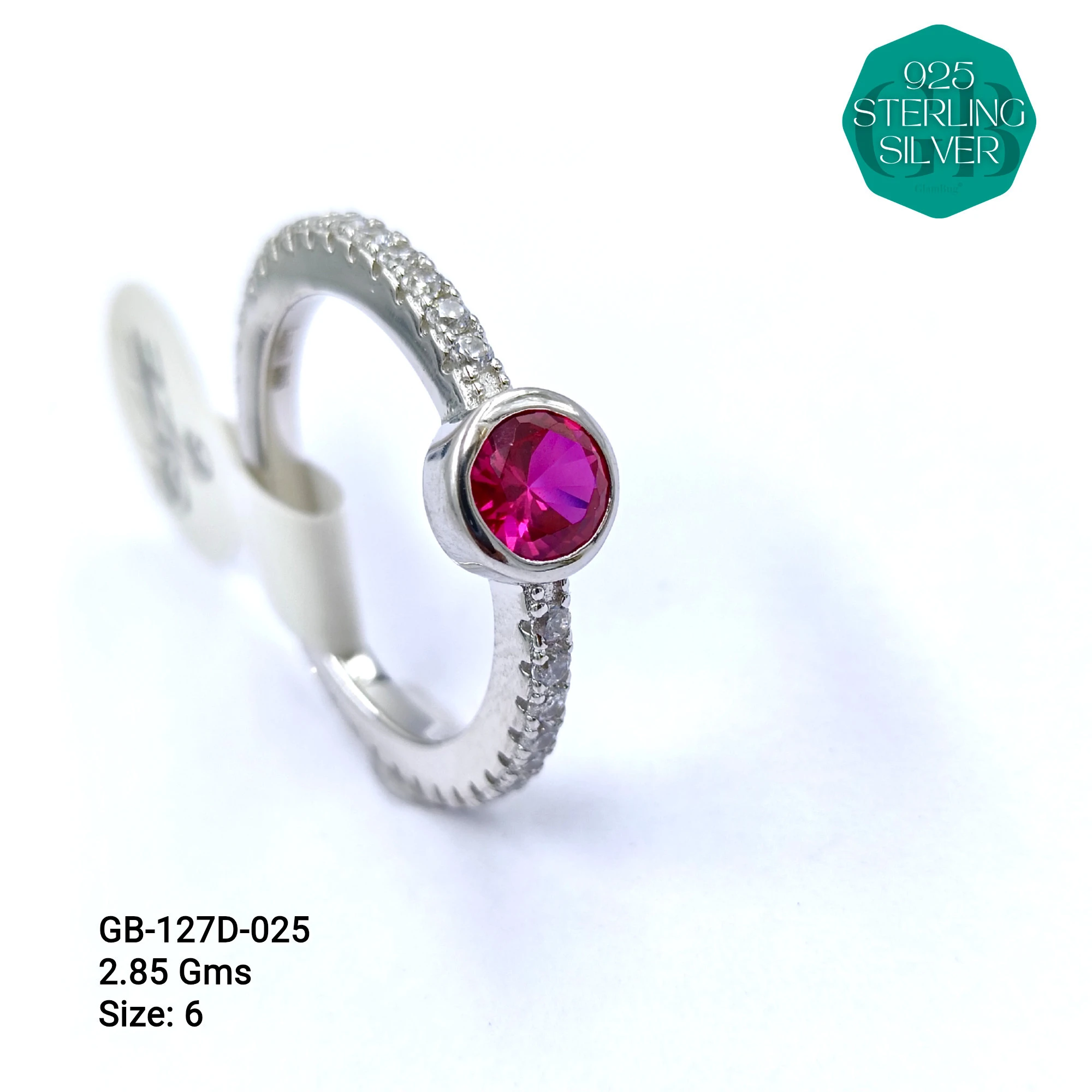 LUXURY - PREMIUM RINGS D - Premium 925 Silver Jewellery - SKU: GB-127D-025 - Hyderabad Silver Importers