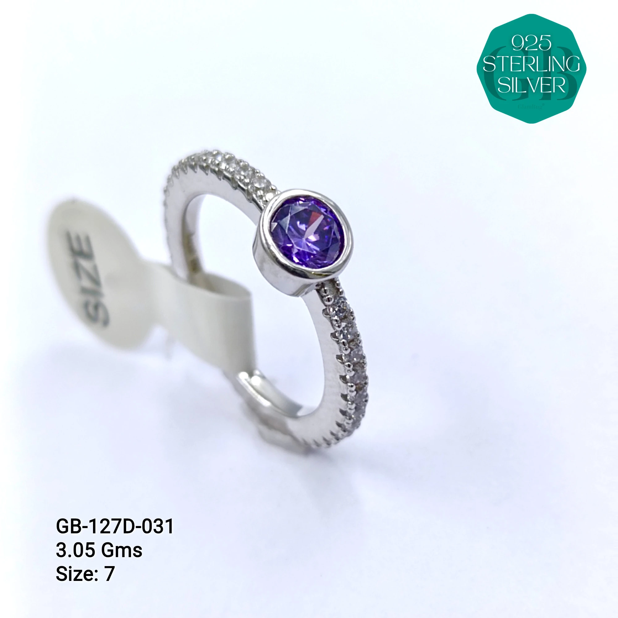 LUXURY - PREMIUM RINGS D - Premium 925 Silver Jewellery - SKU: GB-127D-031 - Hyderabad Silver Importers