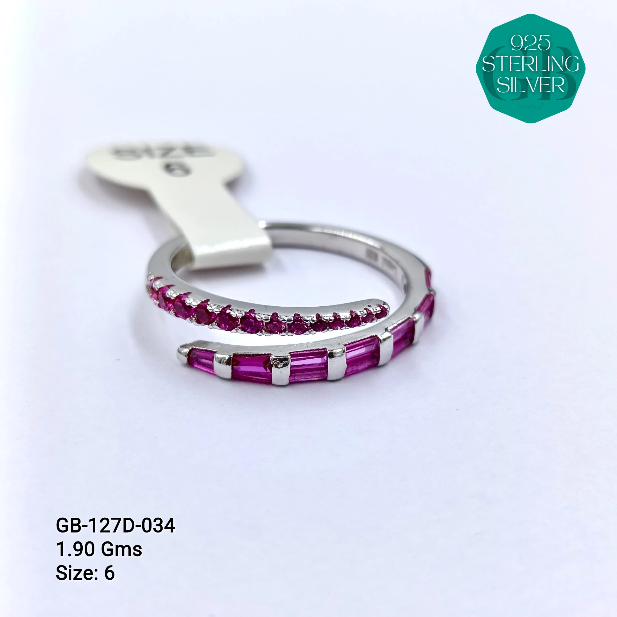 LUXURY - PREMIUM RINGS D - Premium 925 Silver Jewellery - SKU: GB-127D-034 - Hyderabad Silver Importers