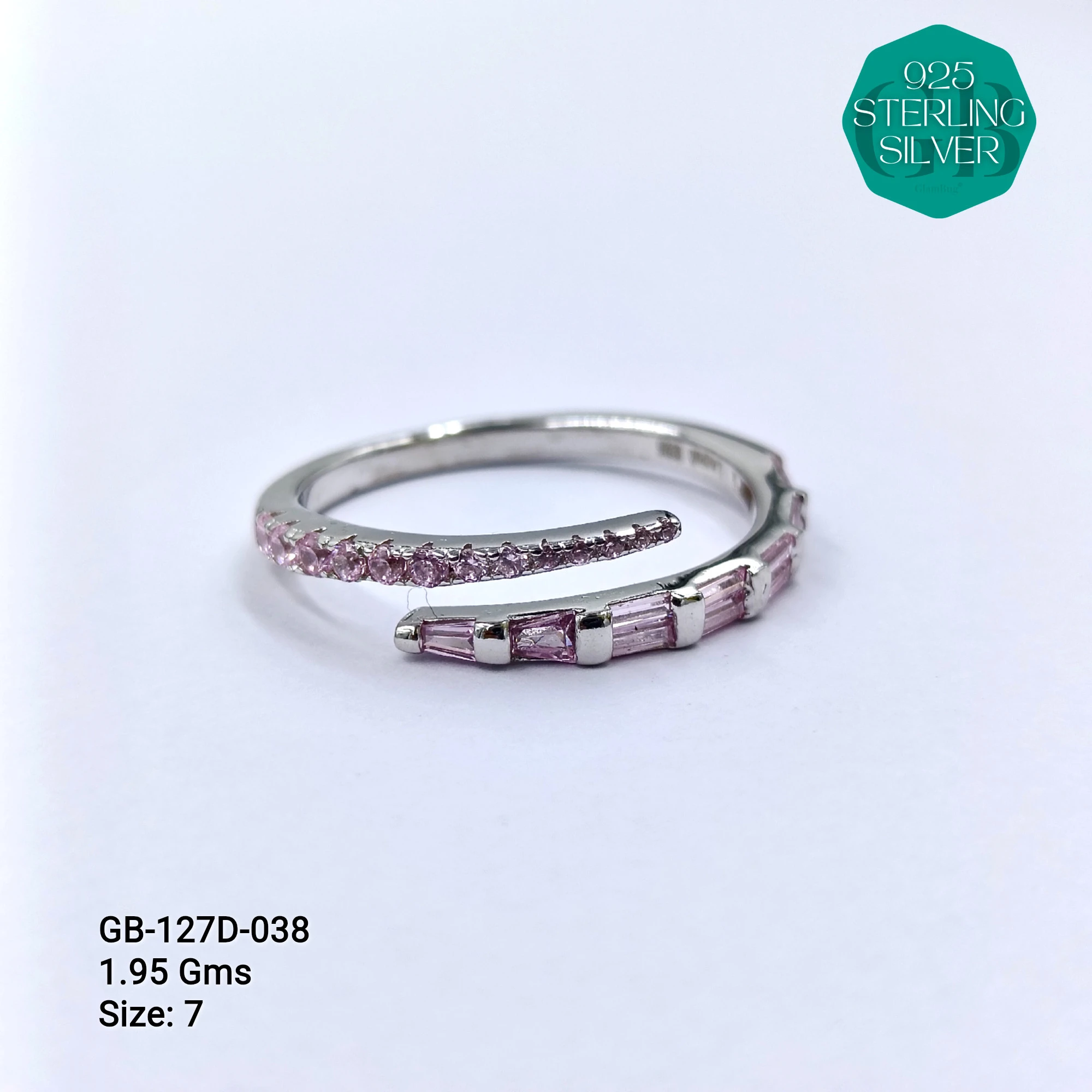 LUXURY - PREMIUM RINGS D - Premium 925 Silver Jewellery - SKU: GB-127D-038 - Hyderabad Silver Importers