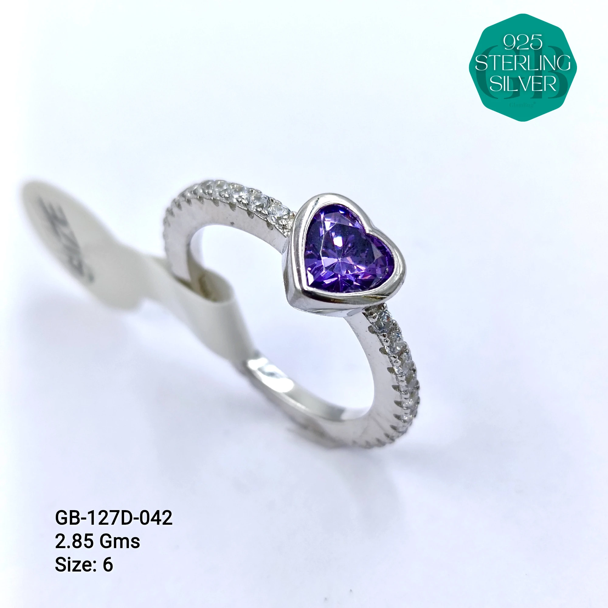 LUXURY - PREMIUM RINGS D - Premium 925 Silver Jewellery - SKU: GB-127D-042 - Hyderabad Silver Importers