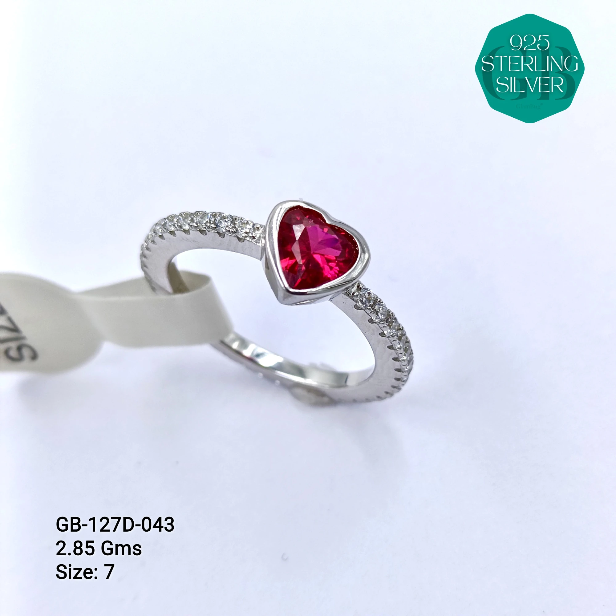 LUXURY - PREMIUM RINGS D - Premium 925 Silver Jewellery - SKU: GB-127D-043 - Hyderabad Silver Importers