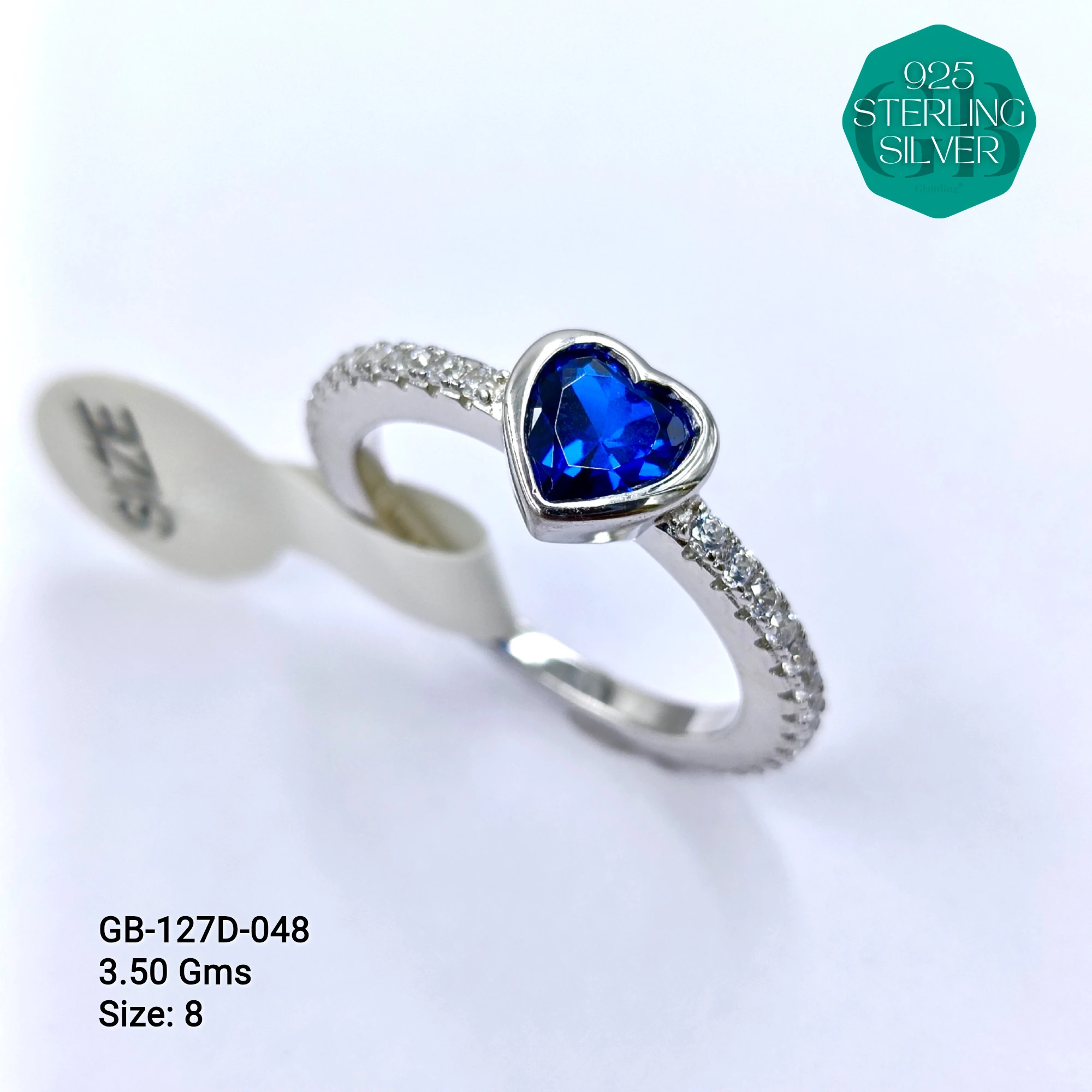 LUXURY - PREMIUM RINGS D - Premium 925 Silver Jewellery - SKU: GB-127D-048 - Hyderabad Silver Importers