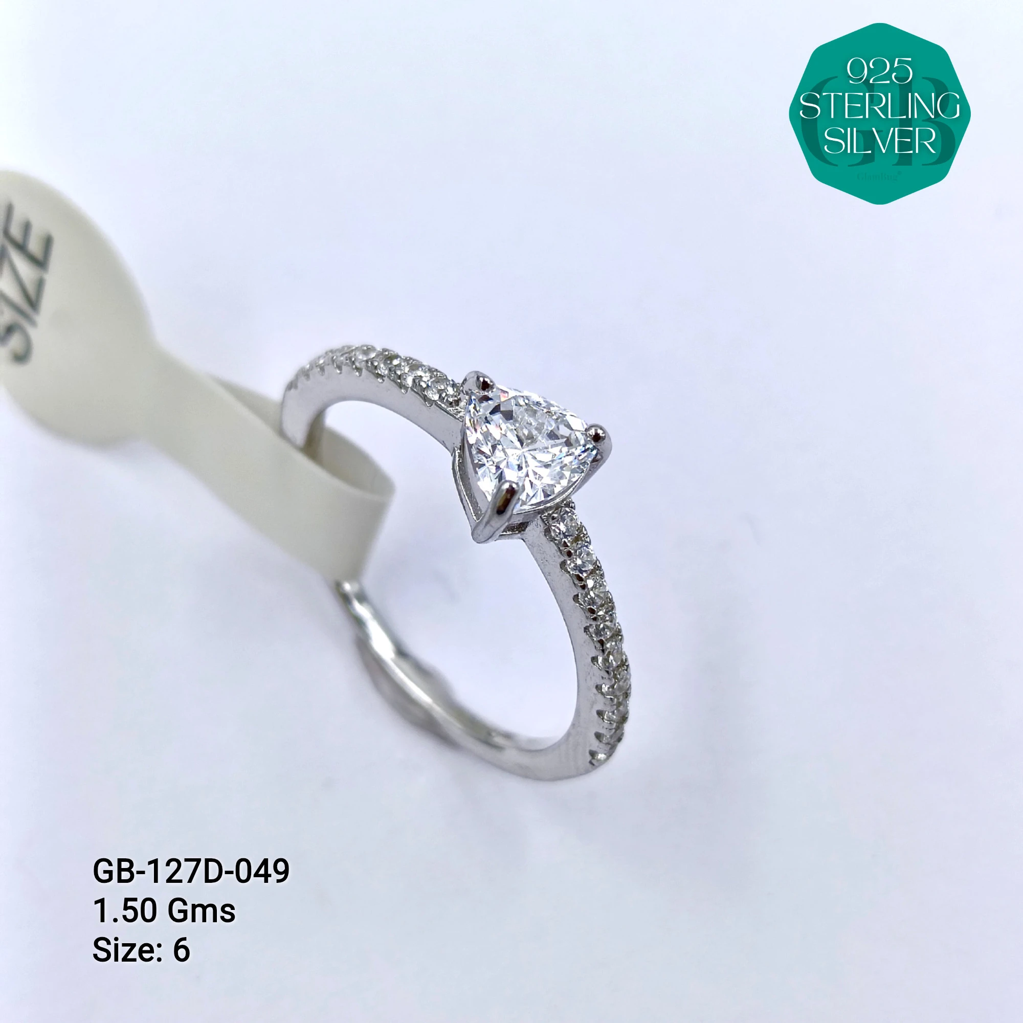LUXURY - PREMIUM RINGS D - Premium 925 Silver Jewellery - SKU: GB-127D-049 - Hyderabad Silver Importers