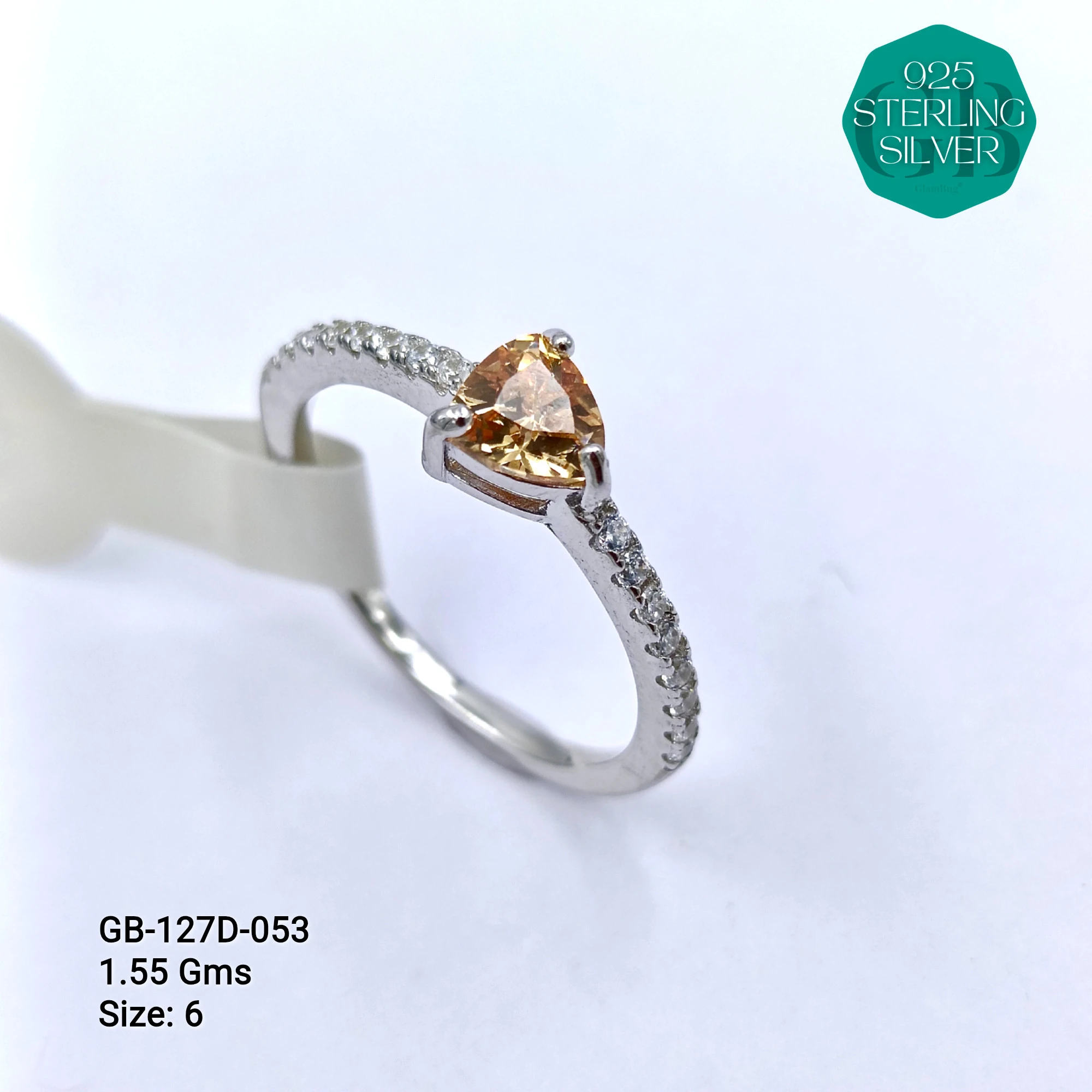 LUXURY - PREMIUM RINGS D - Premium 925 Silver Jewellery - SKU: GB-127D-053 - Hyderabad Silver Importers