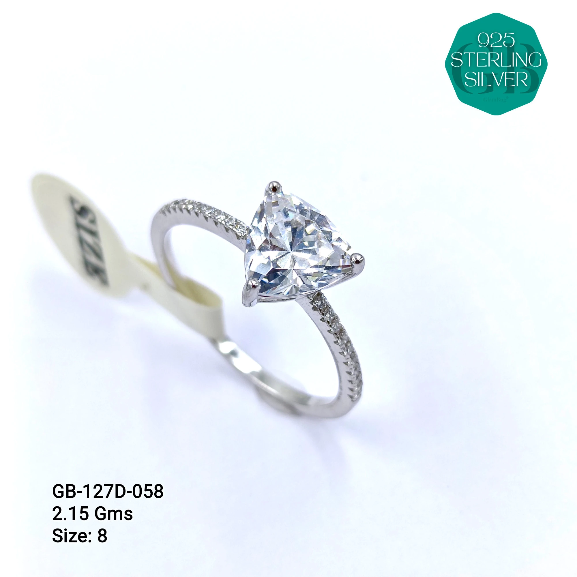 LUXURY - PREMIUM RINGS D - Premium 925 Silver Jewellery - SKU: GB-127D-058 - Hyderabad Silver Importers