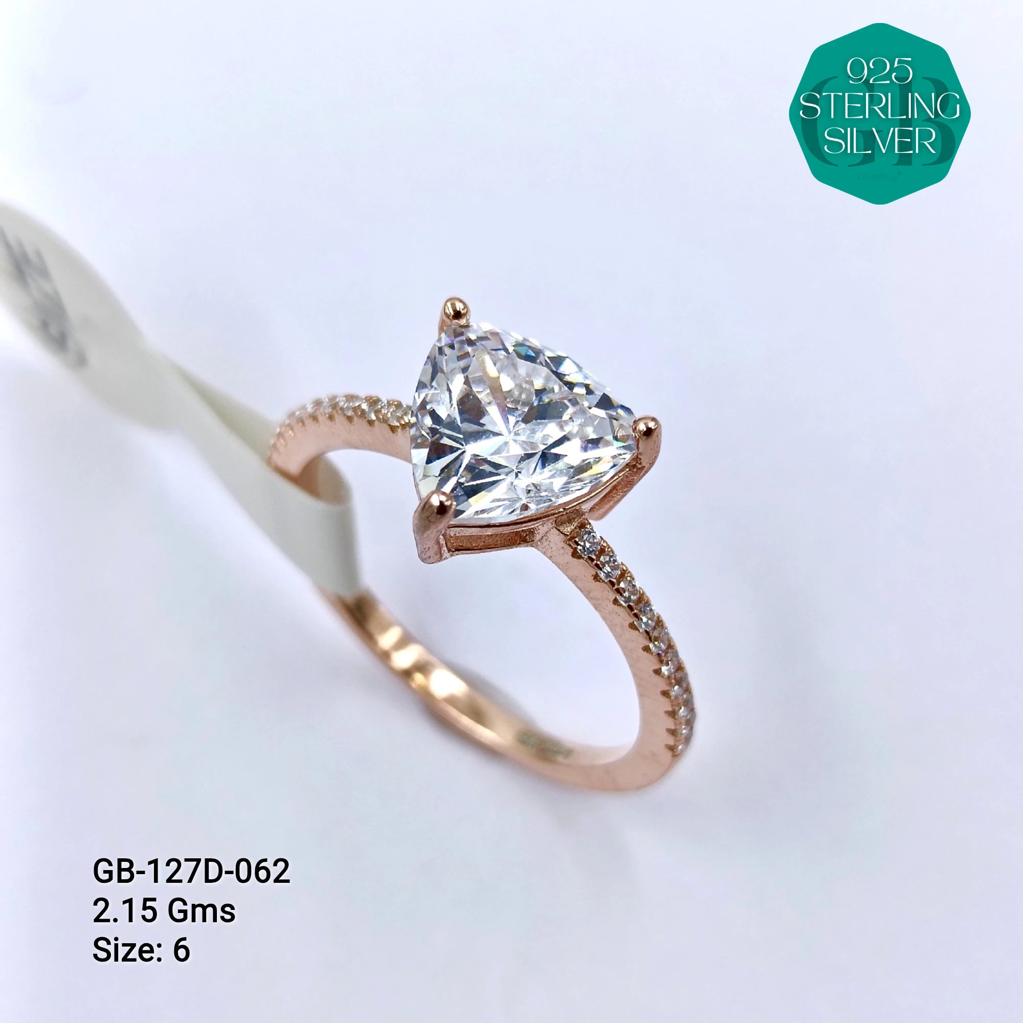 LUXURY - PREMIUM RINGS D - Premium 925 Silver Jewellery - SKU: GB-127D-062 - Hyderabad Silver Importers