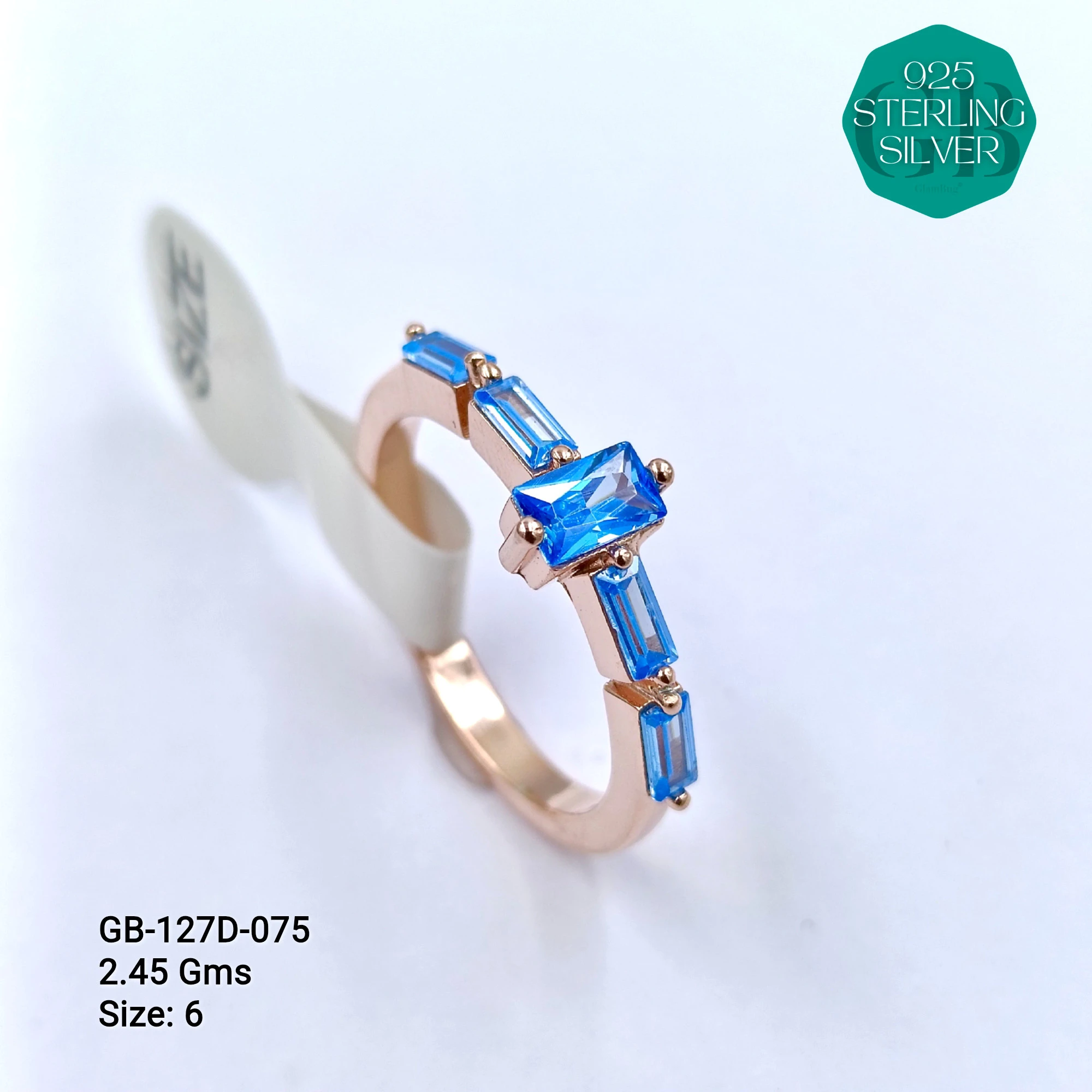 LUXURY - PREMIUM RINGS D - Premium 925 Silver Jewellery - SKU: GB-127D-075 - Hyderabad Silver Importers