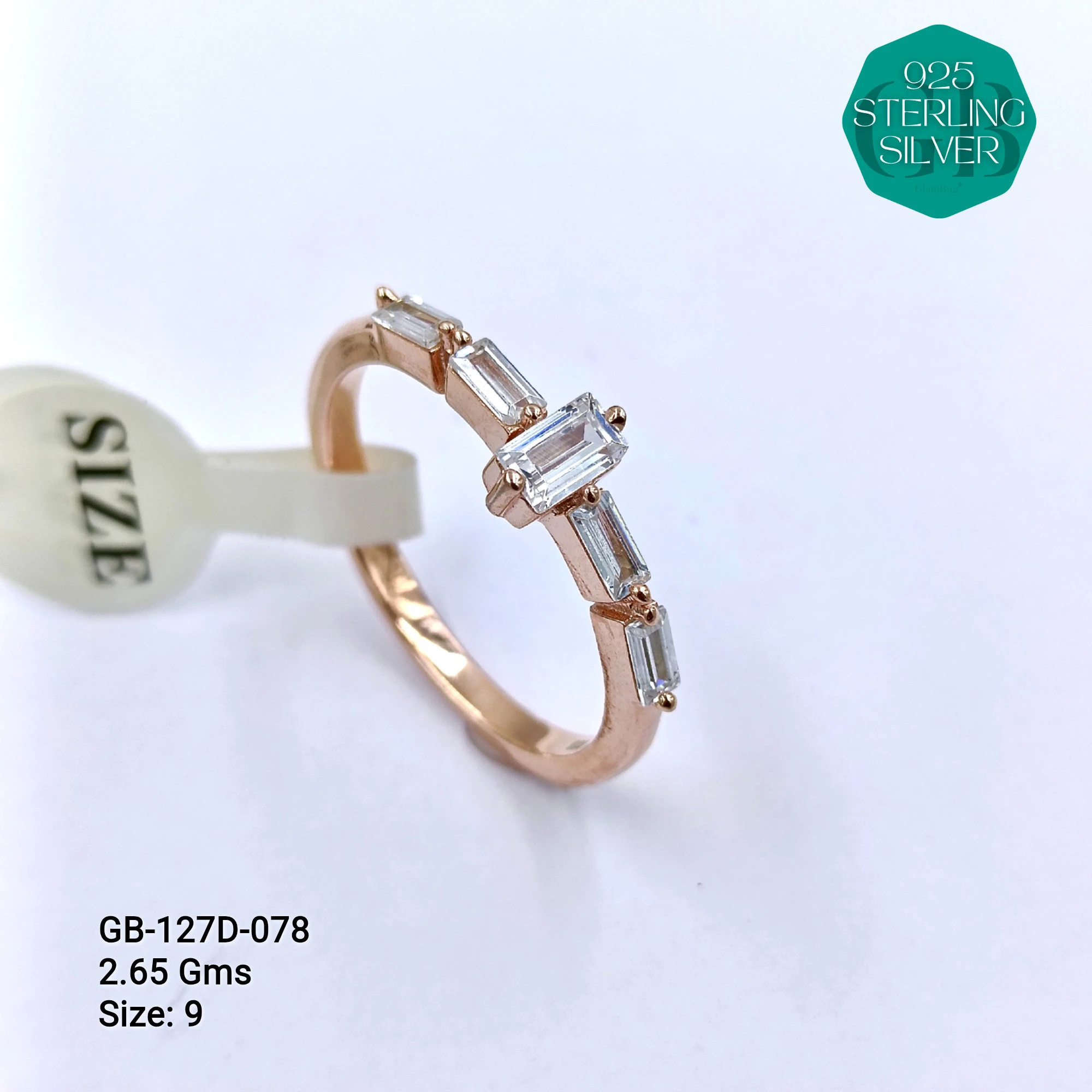 LUXURY - PREMIUM RINGS D - Premium 925 Silver Jewellery - SKU: GB-127D-078 - Hyderabad Silver Importers