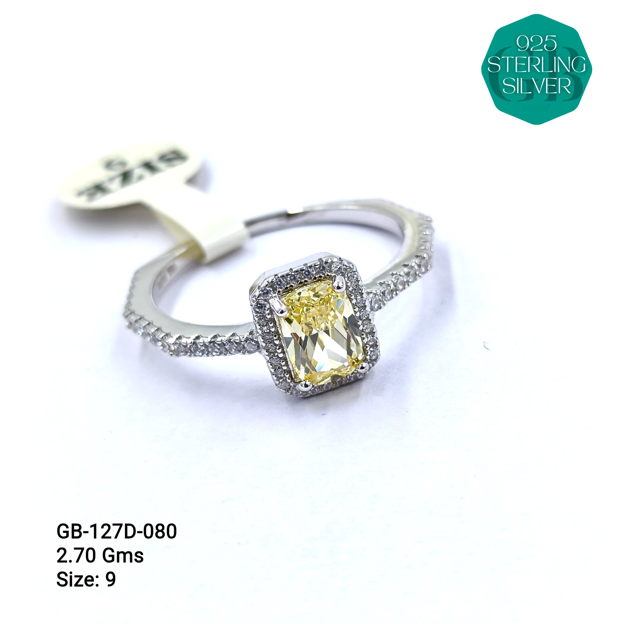 LUXURY - PREMIUM RINGS D - Premium 925 Silver Jewellery - SKU: GB-127D-080 - Hyderabad Silver Importers