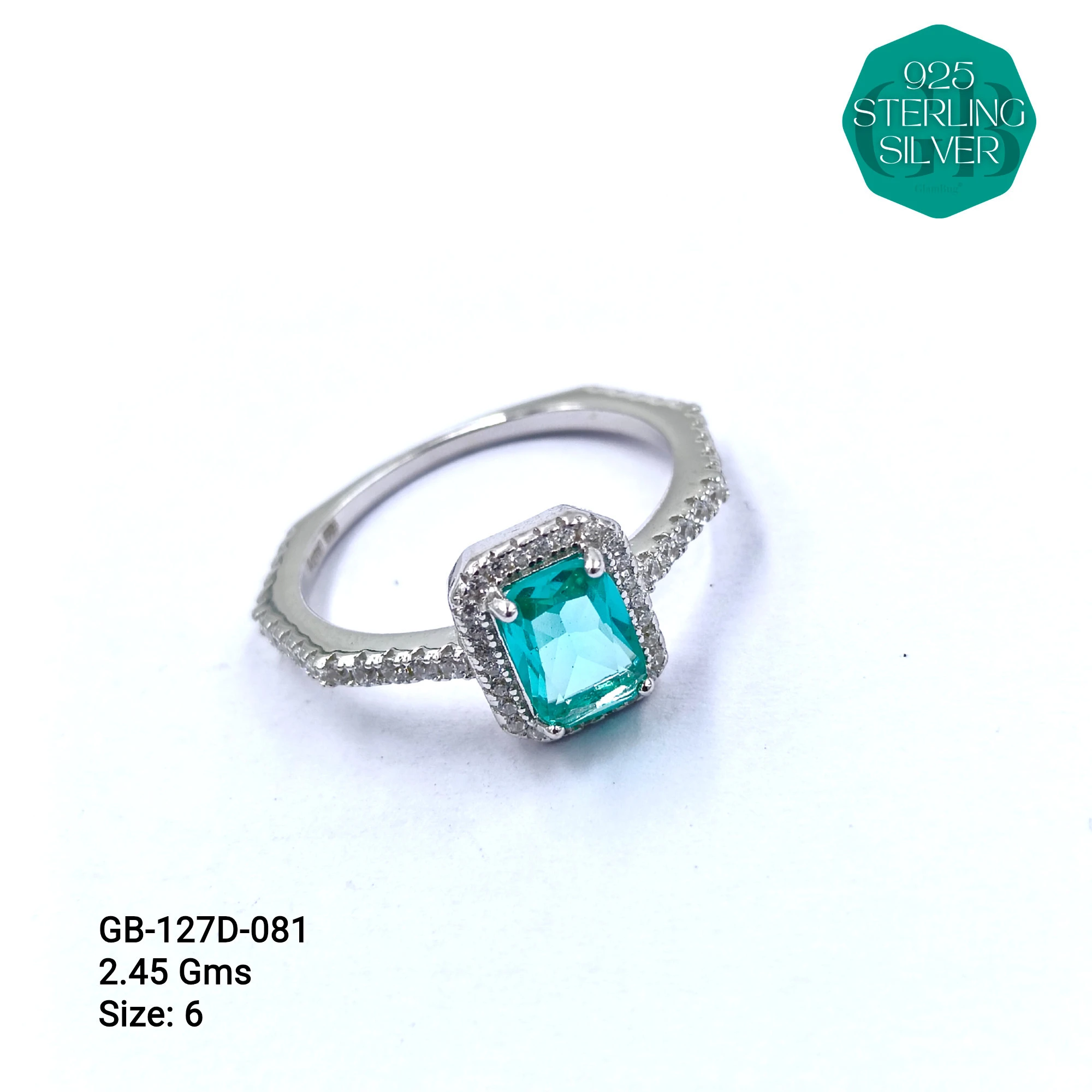 LUXURY - PREMIUM RINGS D - Premium 925 Silver Jewellery - SKU: GB-127D-081 - Hyderabad Silver Importers