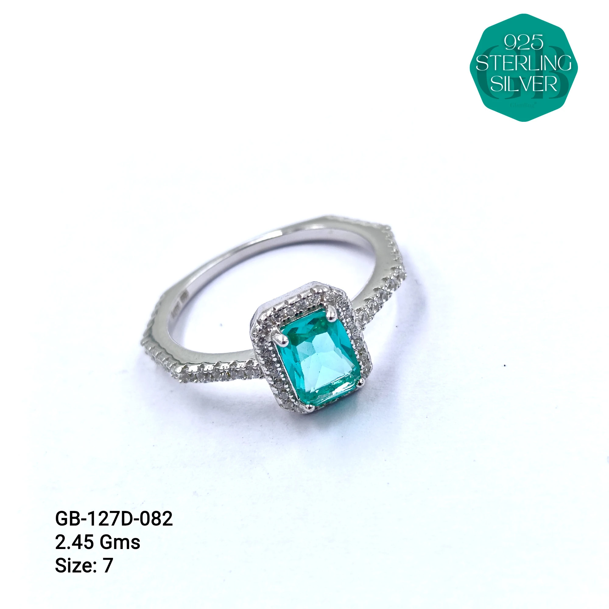 LUXURY - PREMIUM RINGS D - Premium 925 Silver Jewellery - SKU: GB-127D-082 - Hyderabad Silver Importers