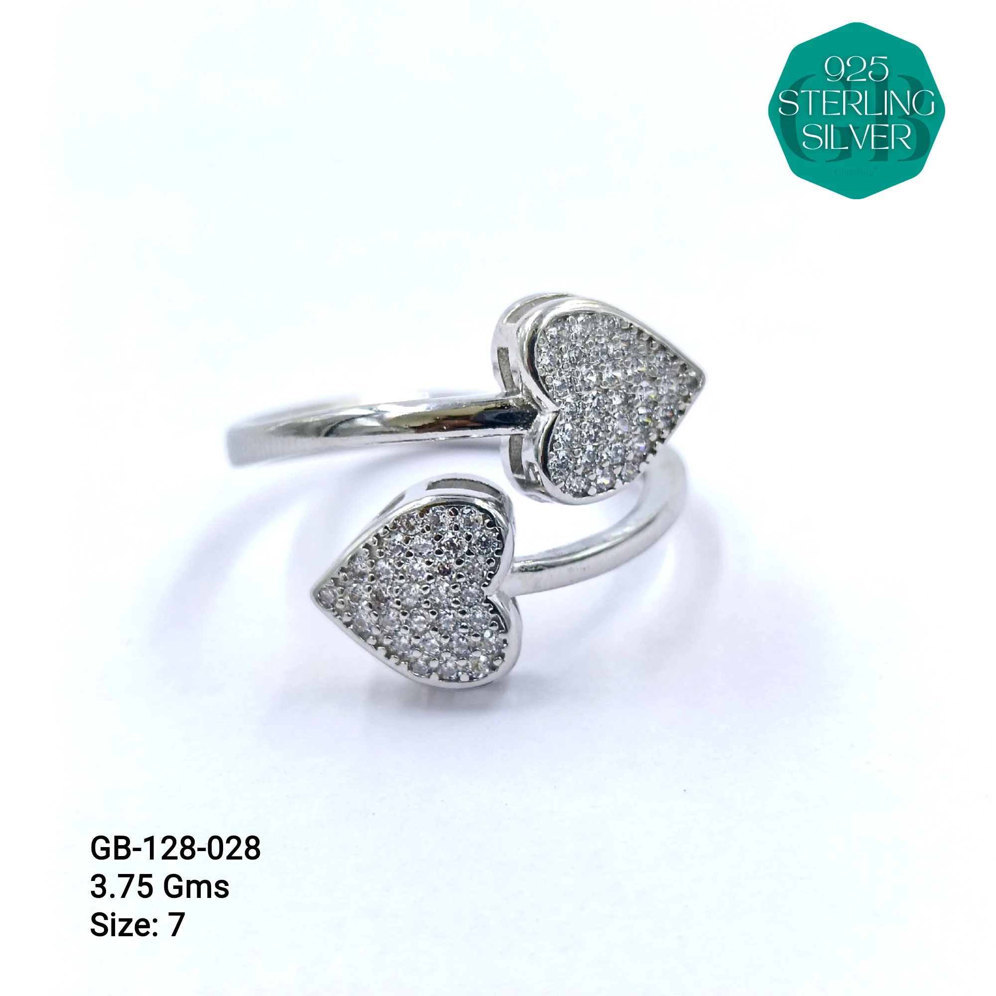FANCY BAGUETTE RINGS - Premium 925 Silver Jewellery - SKU: GB-128-028 - Hyderabad Silver Importers