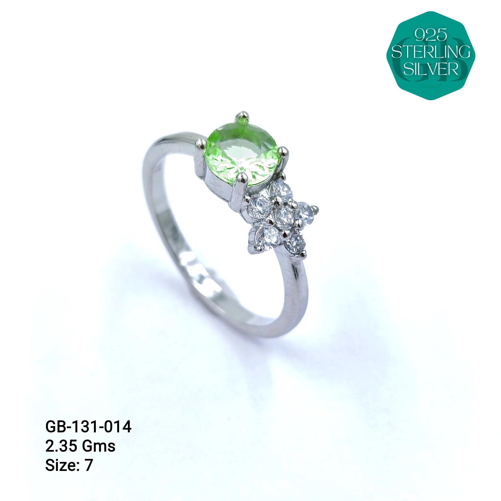 SIDE CZ RINGS - Premium 925 Silver Jewellery - SKU: GB-131-014 - Hyderabad Silver Importers