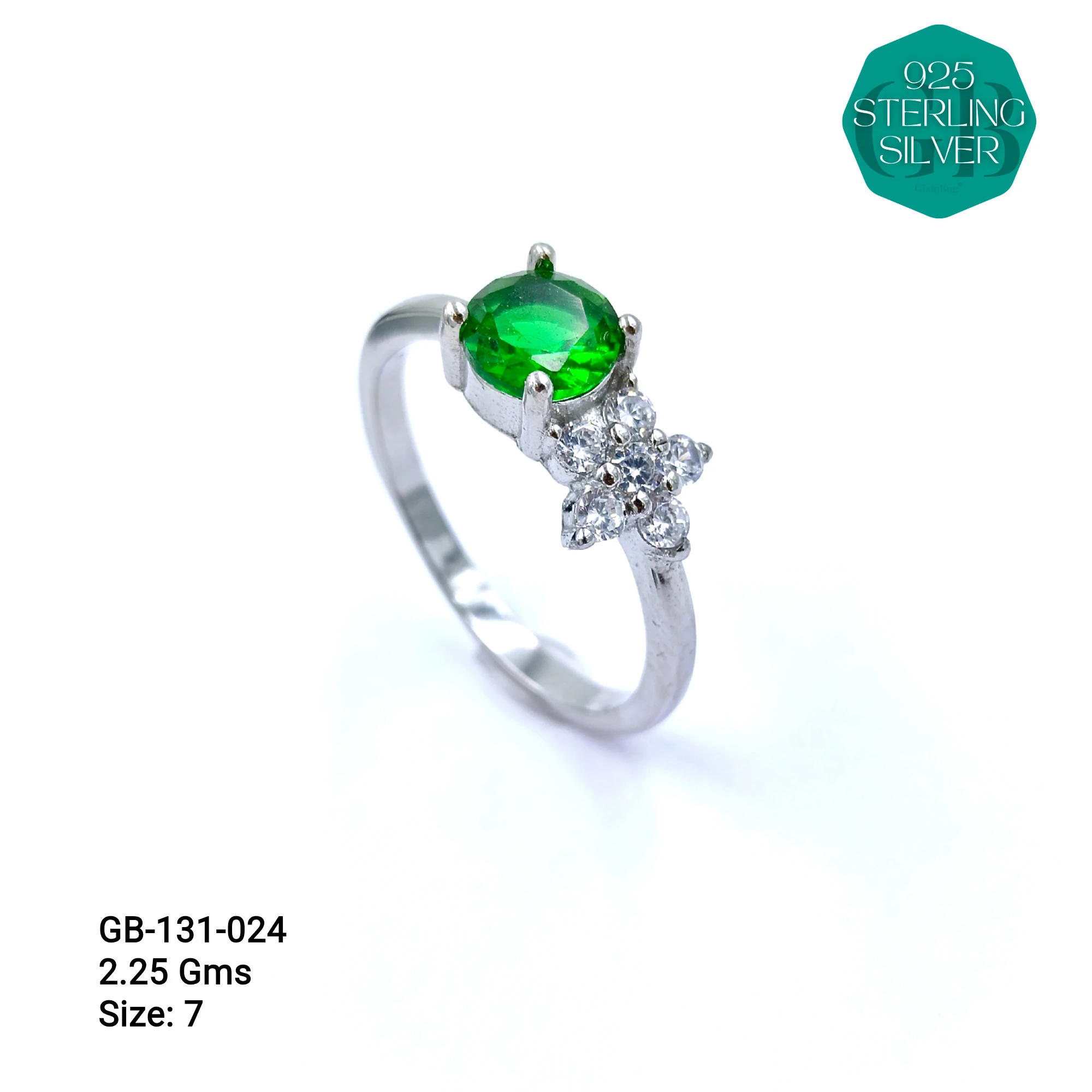 SIDE CZ RINGS - Premium 925 Silver Jewellery - SKU: GB-131-024 - Hyderabad Silver Importers