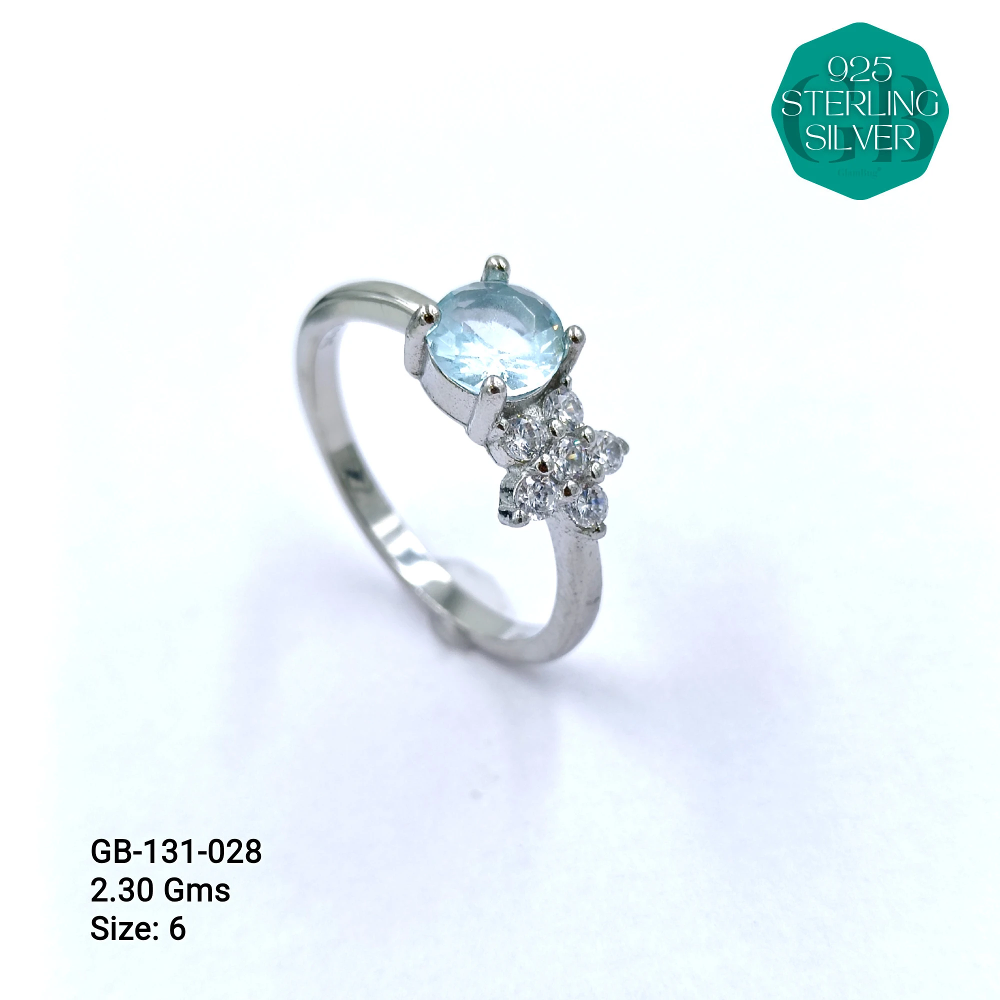 SIDE CZ RINGS - Premium 925 Silver Jewellery - SKU: GB-131-028 - Hyderabad Silver Importers