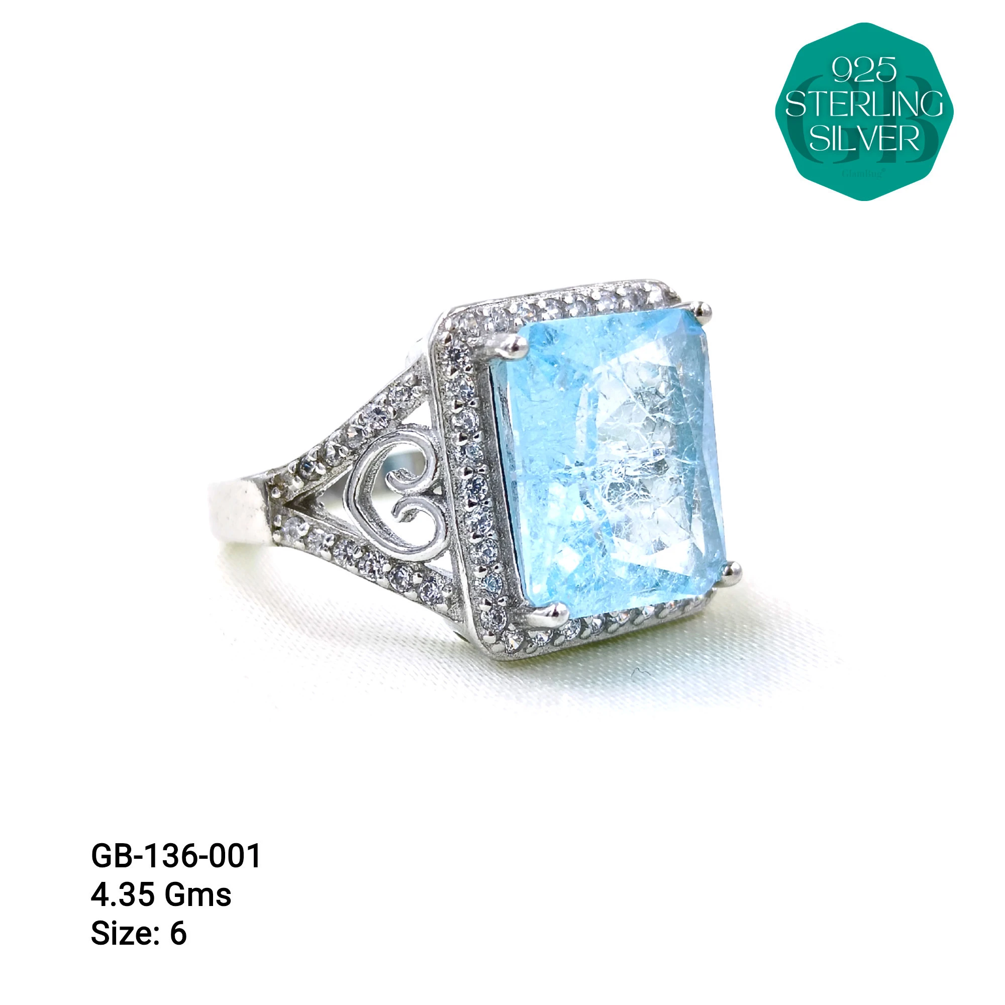 ICE CRUSH RINGS - Premium 925 Silver Jewellery - SKU: GB-136-001 - Hyderabad Silver Importers