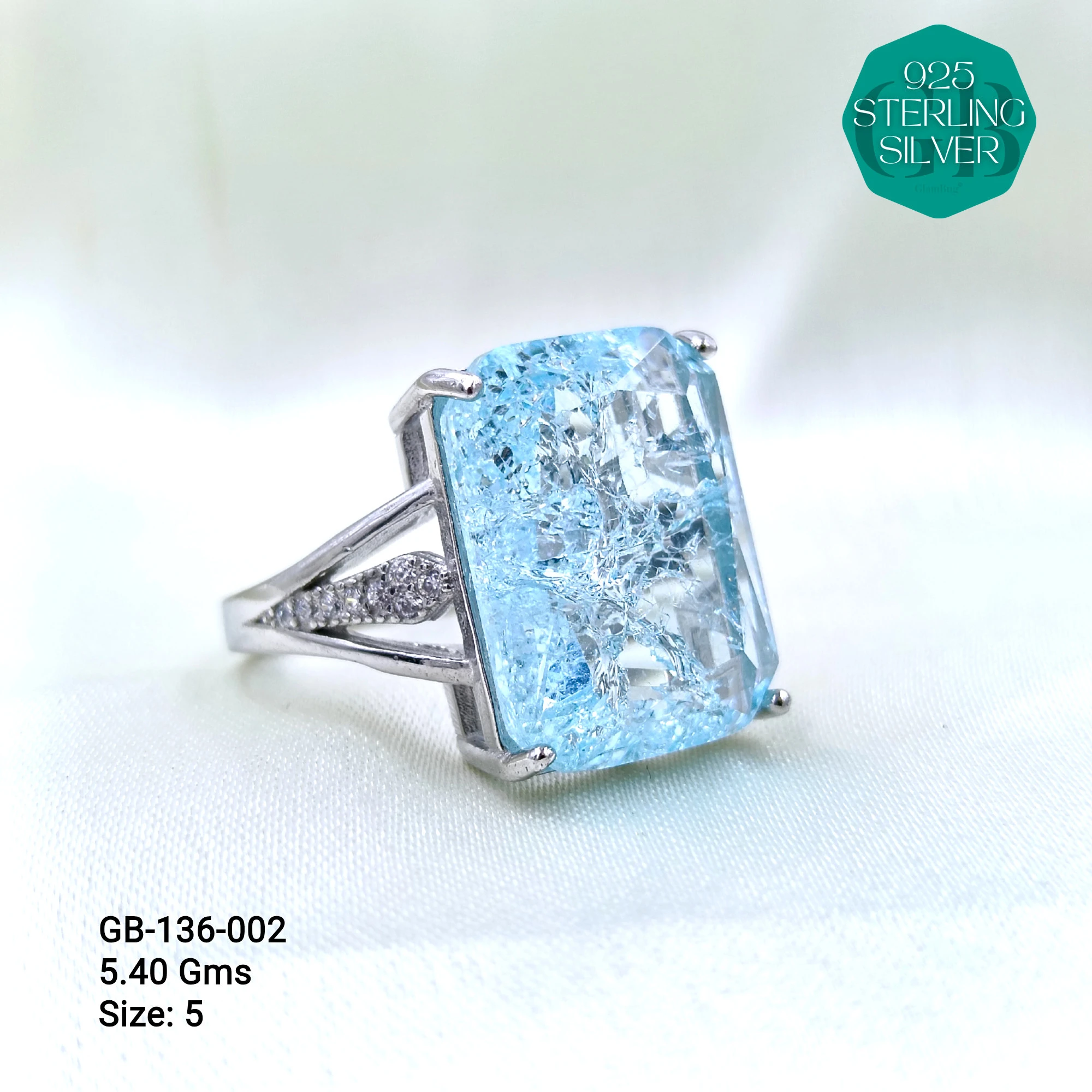 ICE CRUSH RINGS - Premium 925 Silver Jewellery - SKU: GB-136-002 - Hyderabad Silver Importers