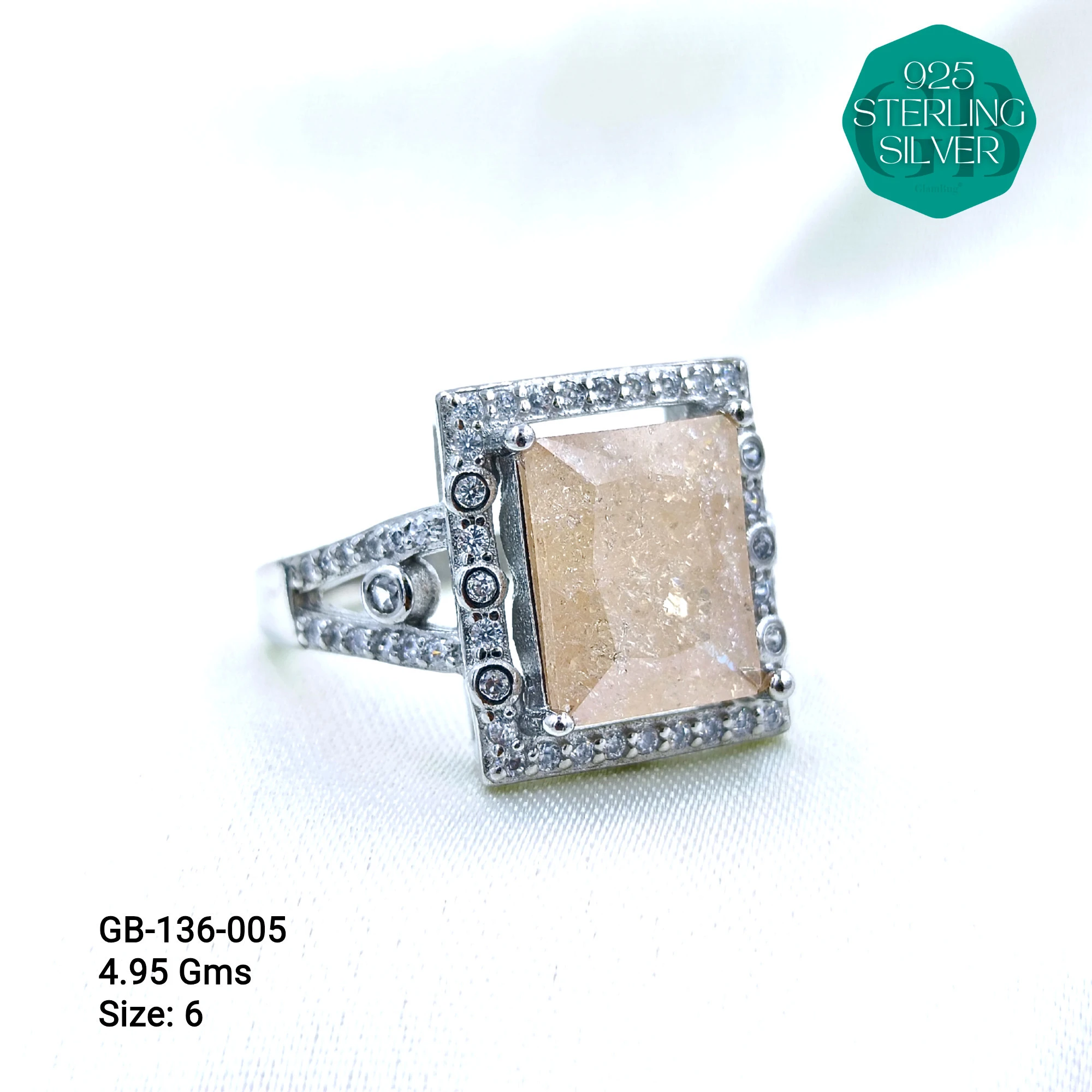 ICE CRUSH RINGS - Premium 925 Silver Jewellery - SKU: GB-136-005 - Hyderabad Silver Importers