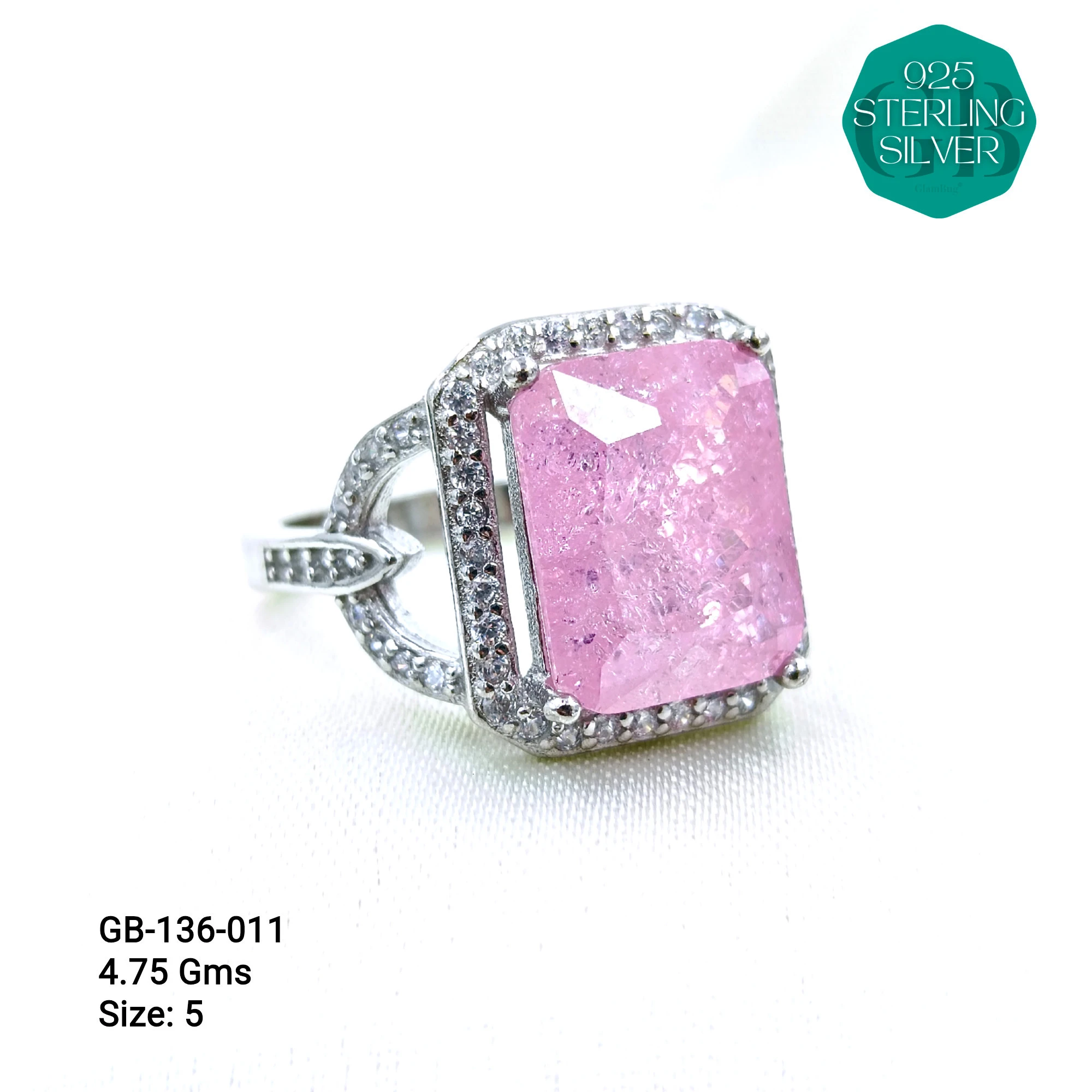 ICE CRUSH RINGS - Premium 925 Silver Jewellery - SKU: GB-136-011 - Hyderabad Silver Importers