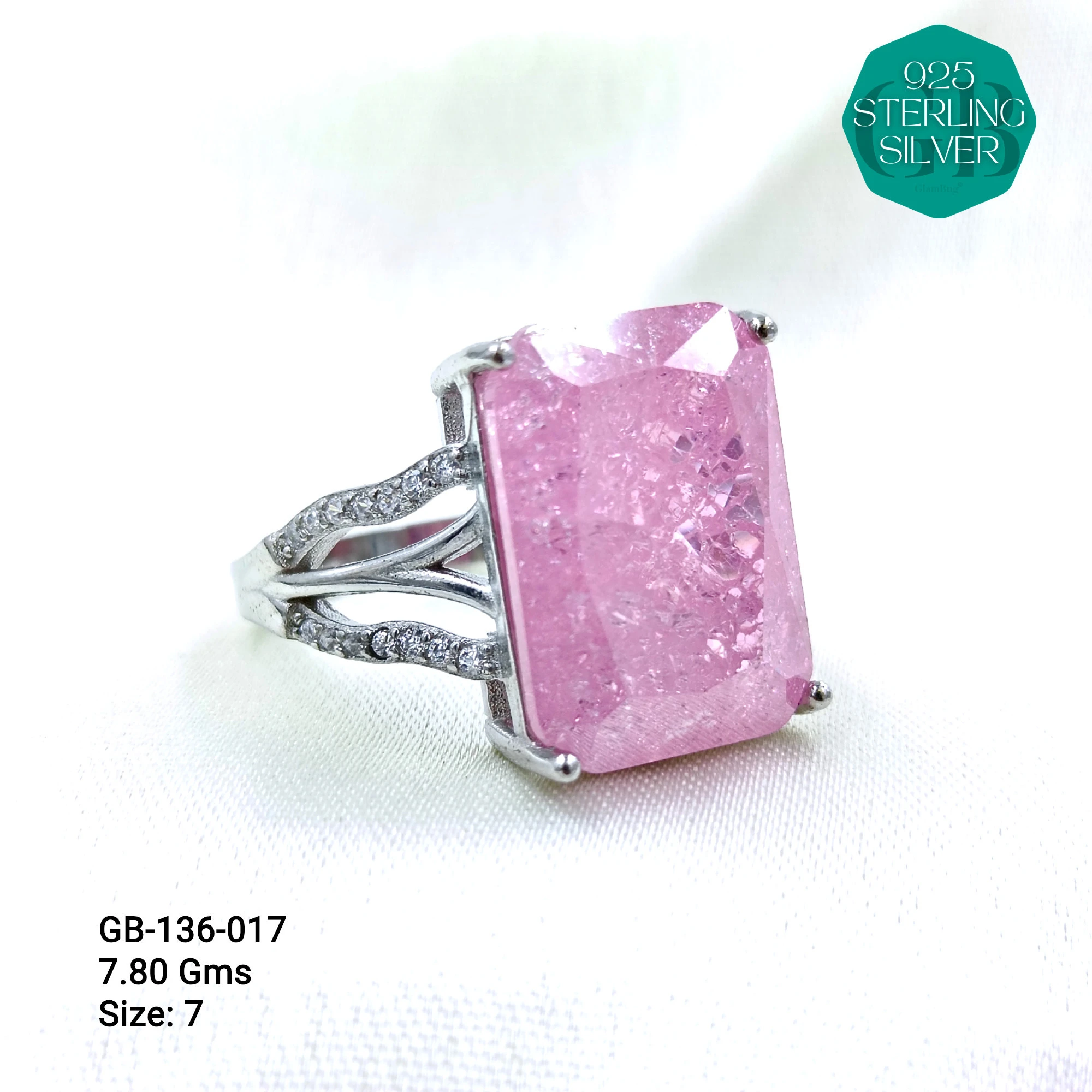 ICE CRUSH RINGS - Premium 925 Silver Jewellery - SKU: GB-136-017 - Hyderabad Silver Importers