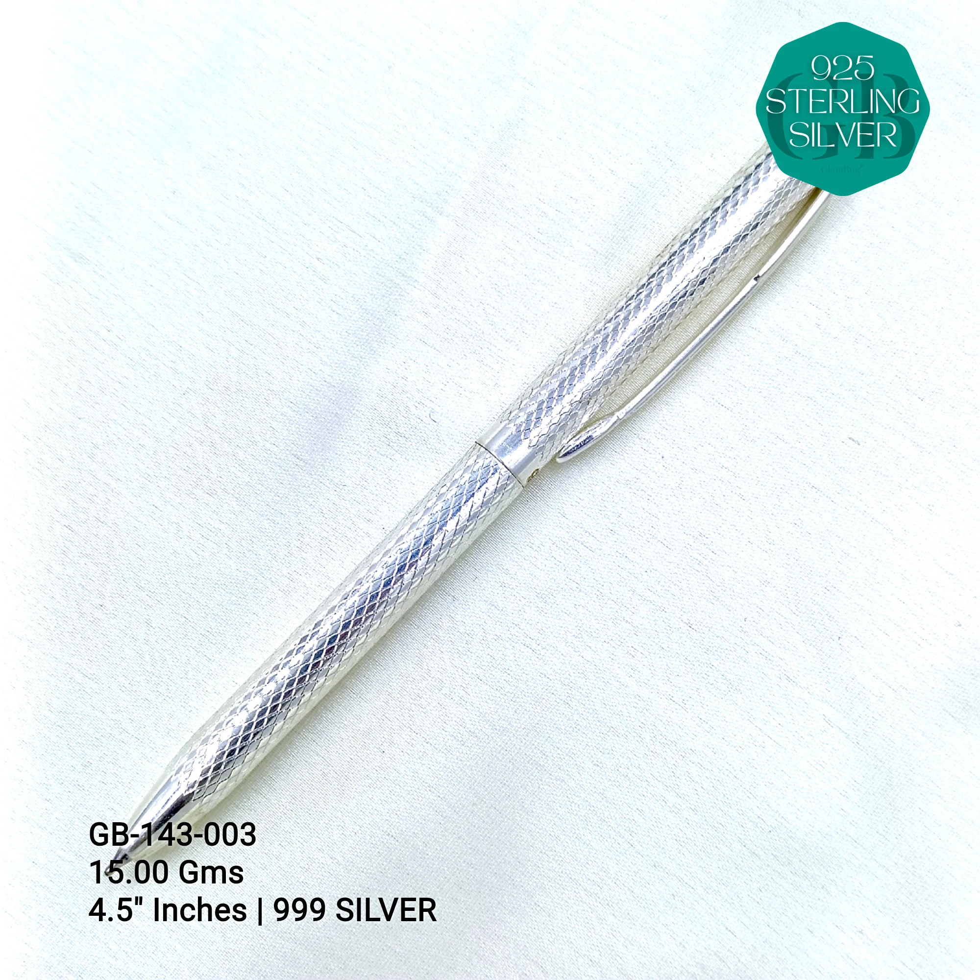 BANGKOK PENS - Premium 925 Silver Jewellery - SKU: GB-143-003 - Hyderabad Silver Importers