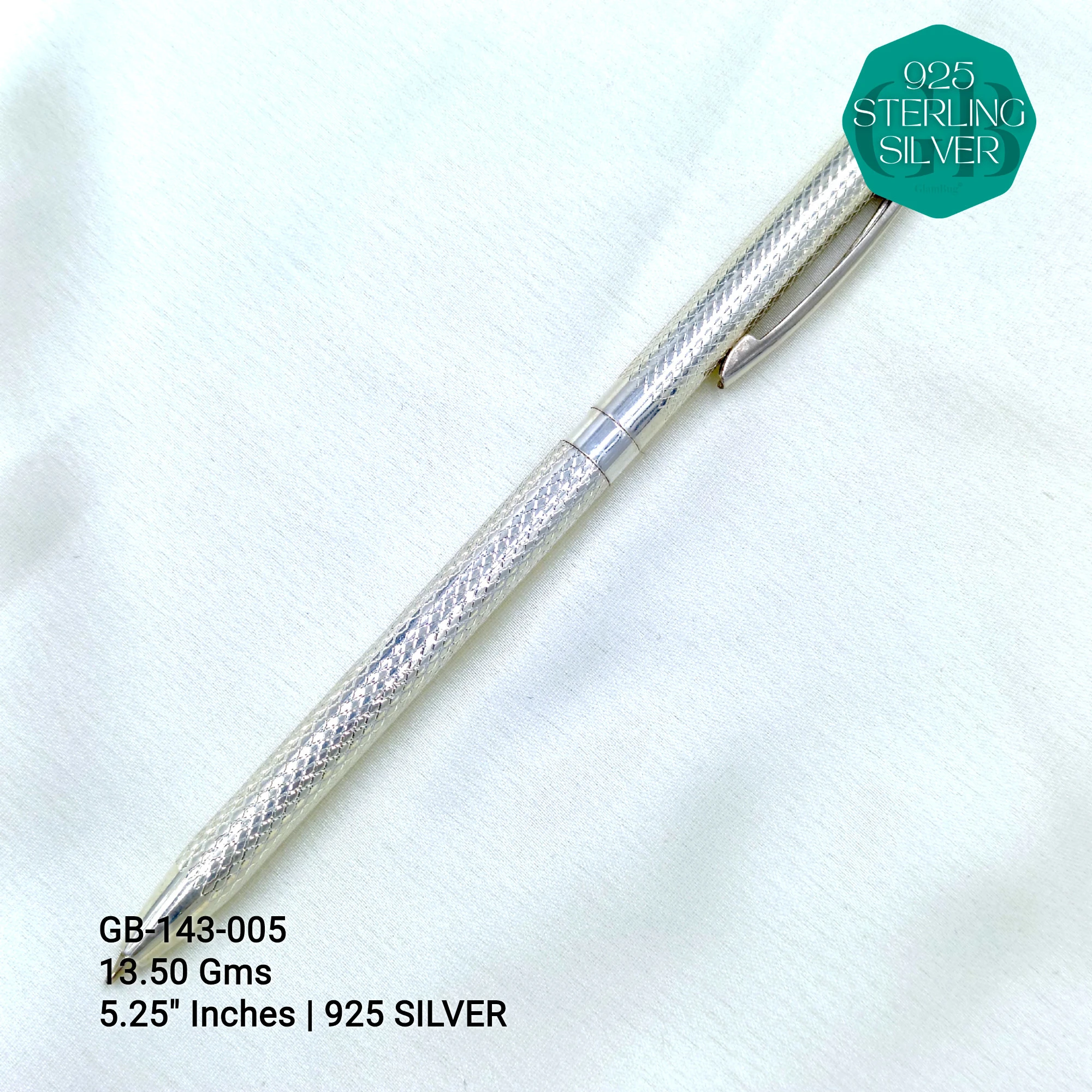 BANGKOK PENS - Premium 925 Silver Jewellery - SKU: GB-143-005 - Hyderabad Silver Importers