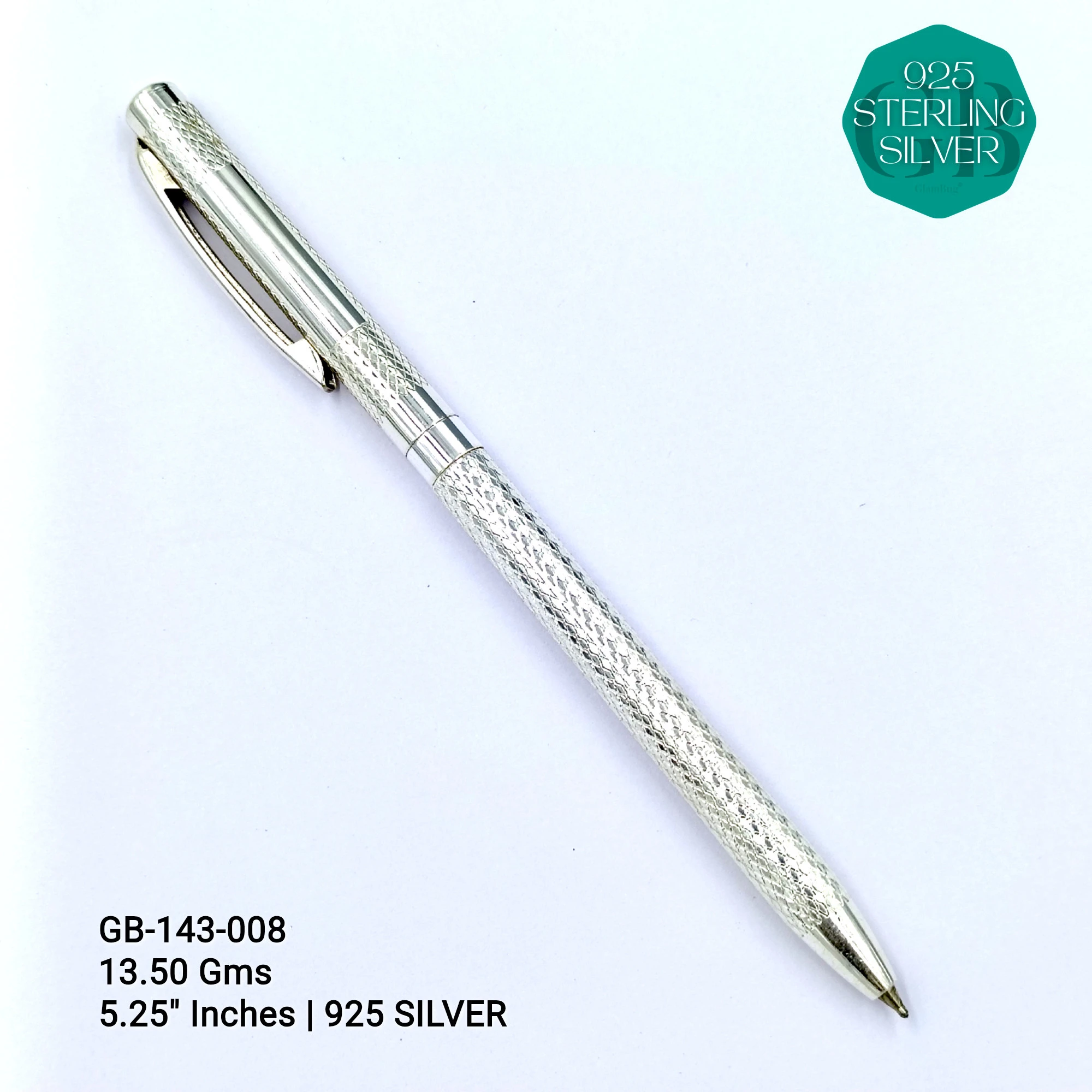 BANGKOK PENS - Premium 925 Silver Jewellery - SKU: GB-143-008 - Hyderabad Silver Importers